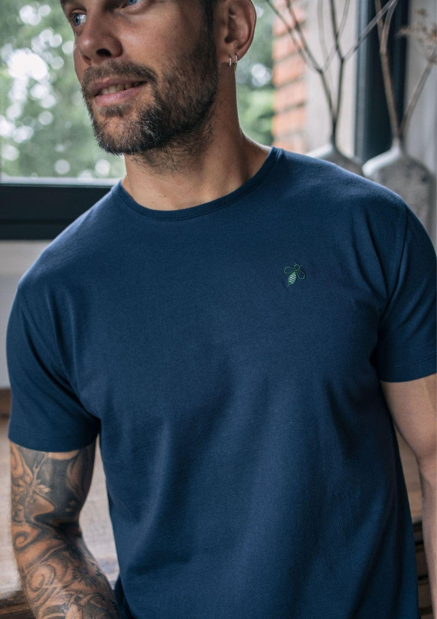T-shirt marine homme en coton bio 