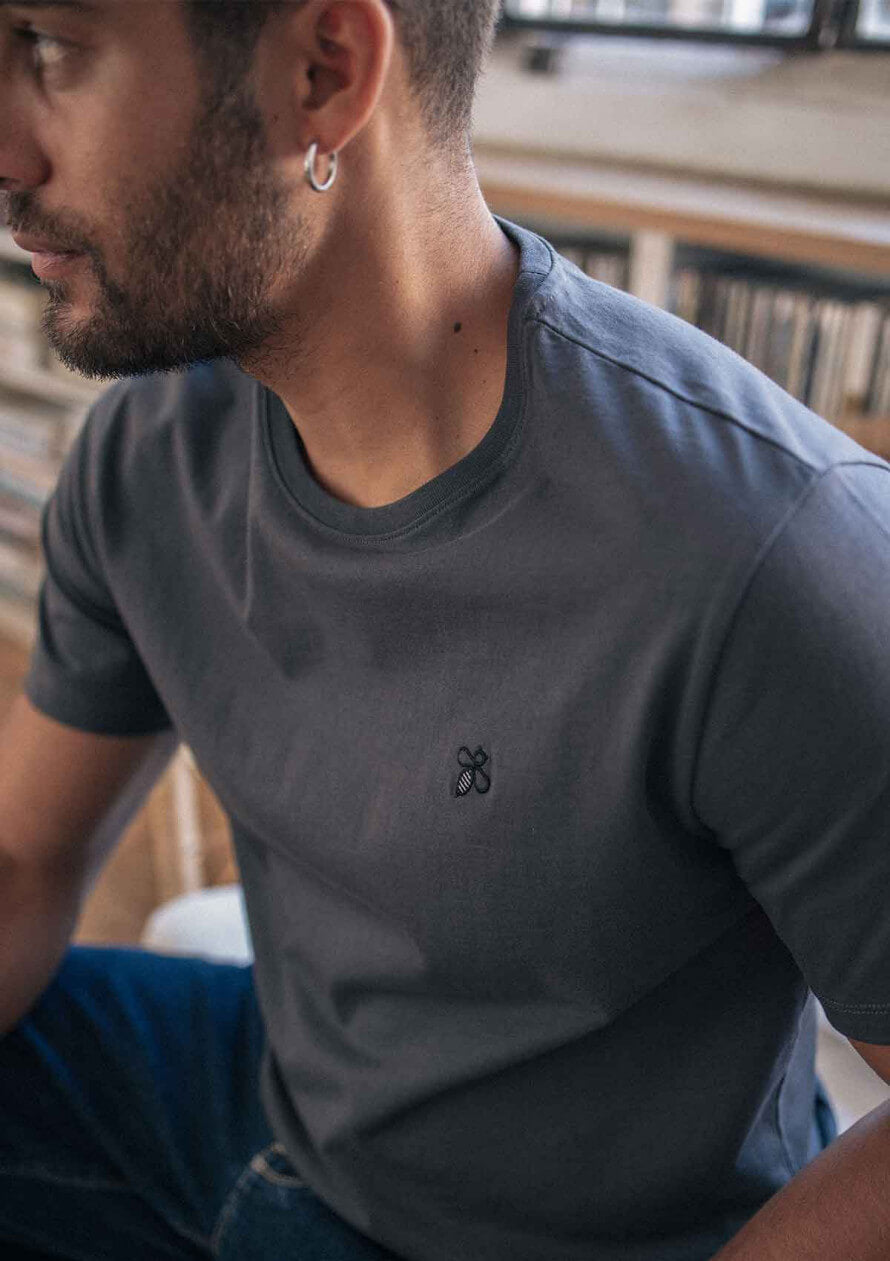 T-shirt homme coton bio Essaim Anthracite