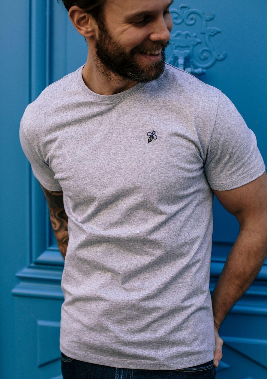 T-shirt homme coton bio Essaim gris chiné