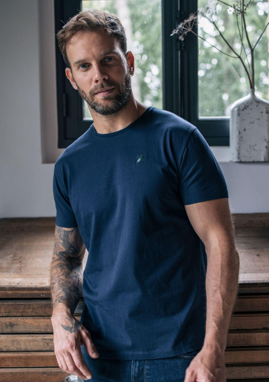 T-shirt marine homme en coton bio
