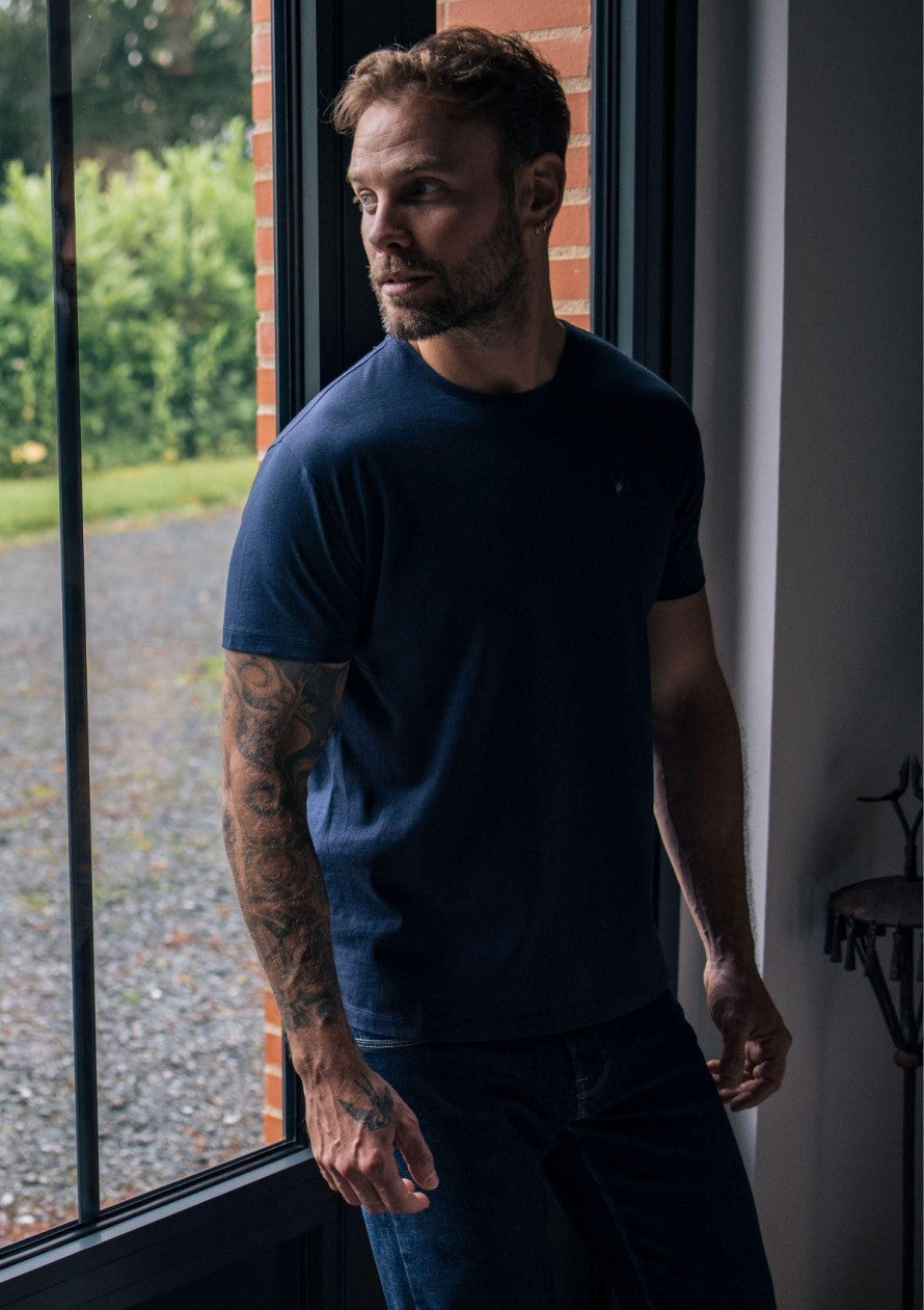 T-shirt marine homme en coton bio