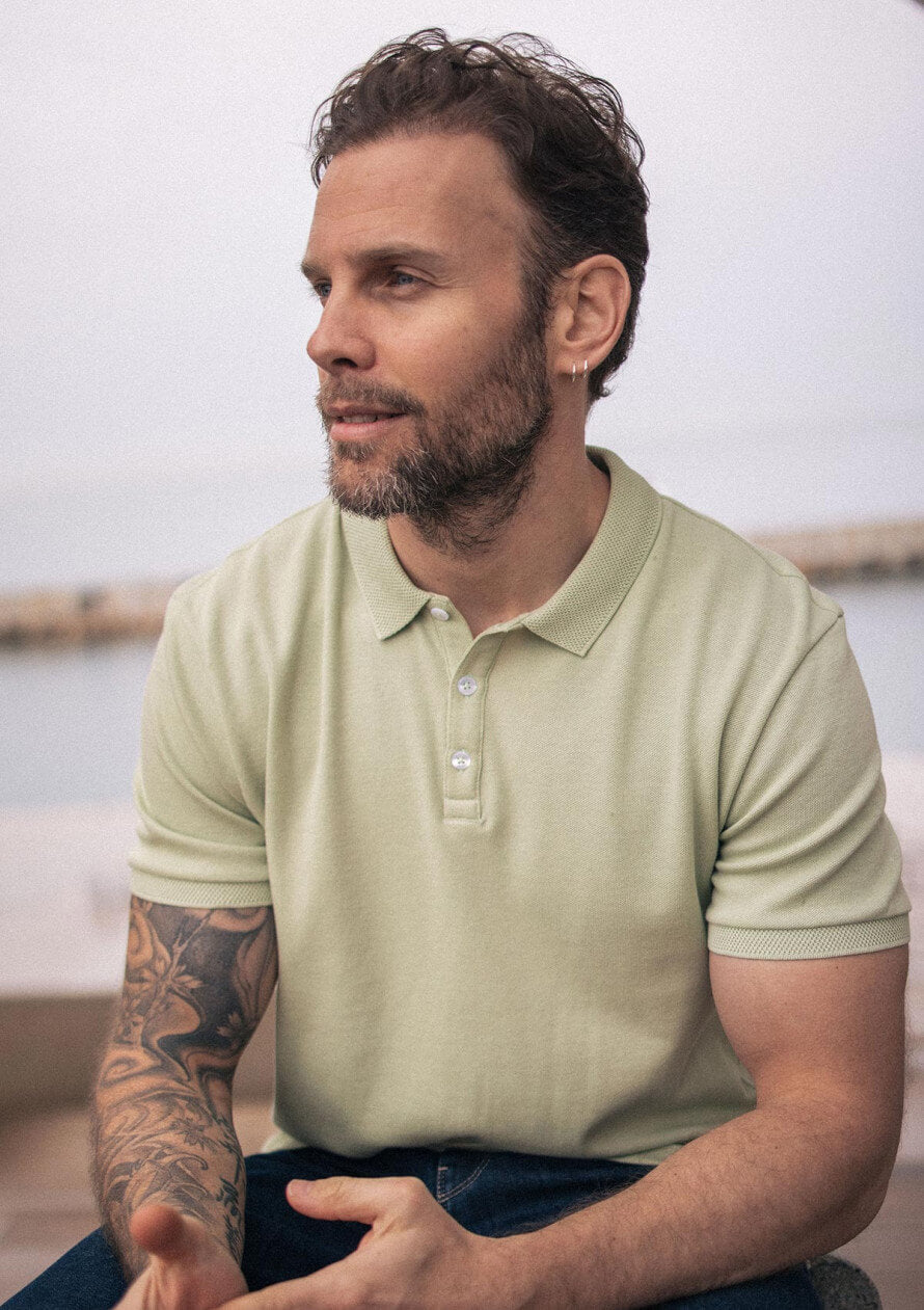 Polo homme coton bio Amical Vert Anis