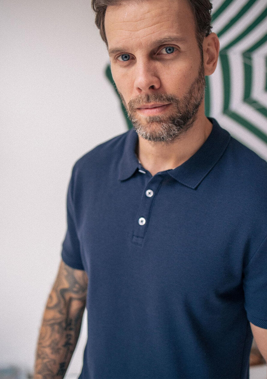 Polo homme coton bio Amical Marine
