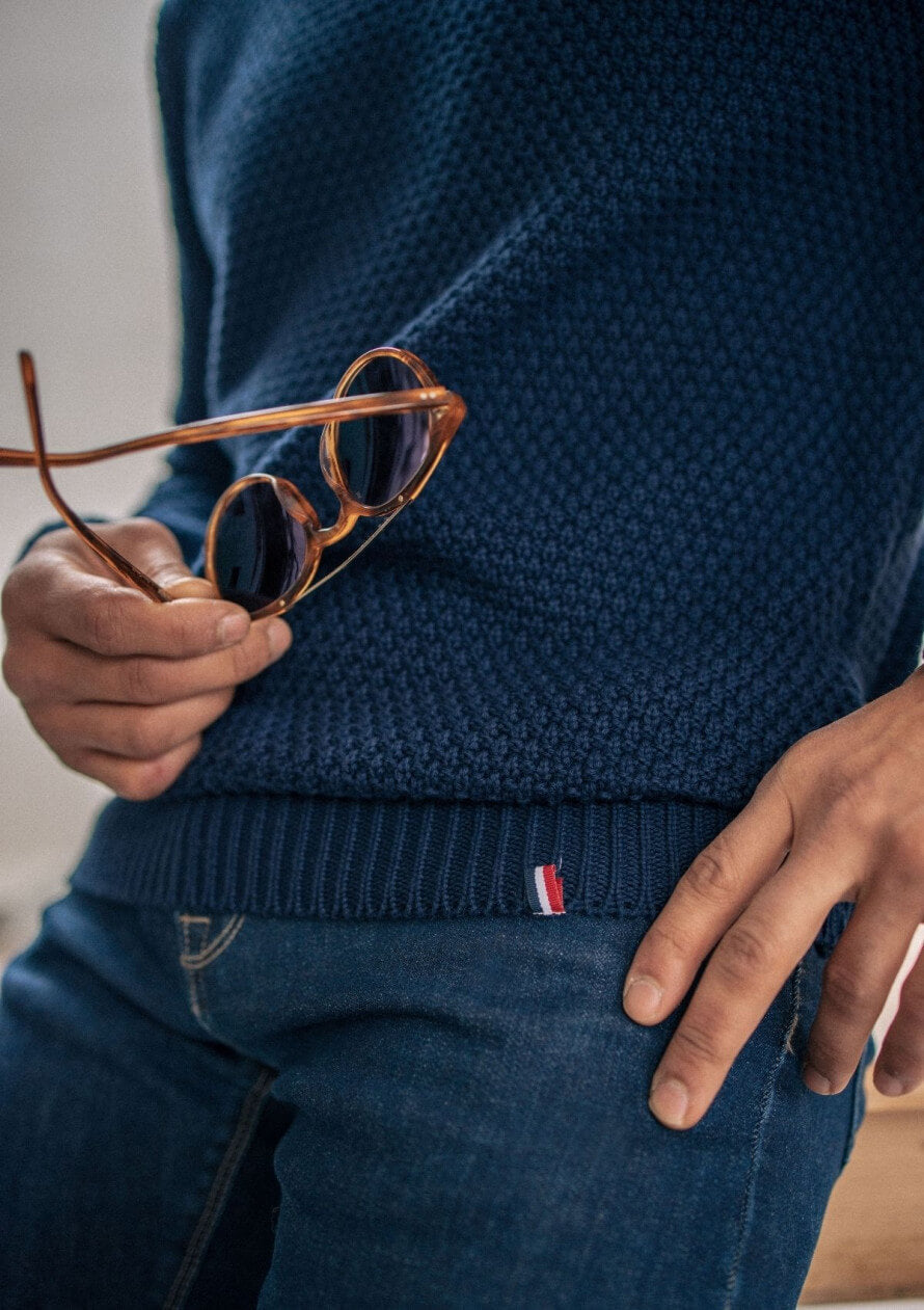 Pull homme coton bio Reflet Marine