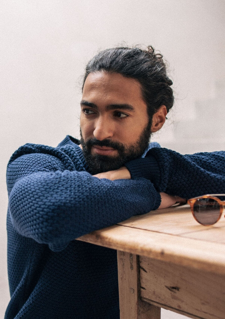 Pull homme coton bio Reflet Marine