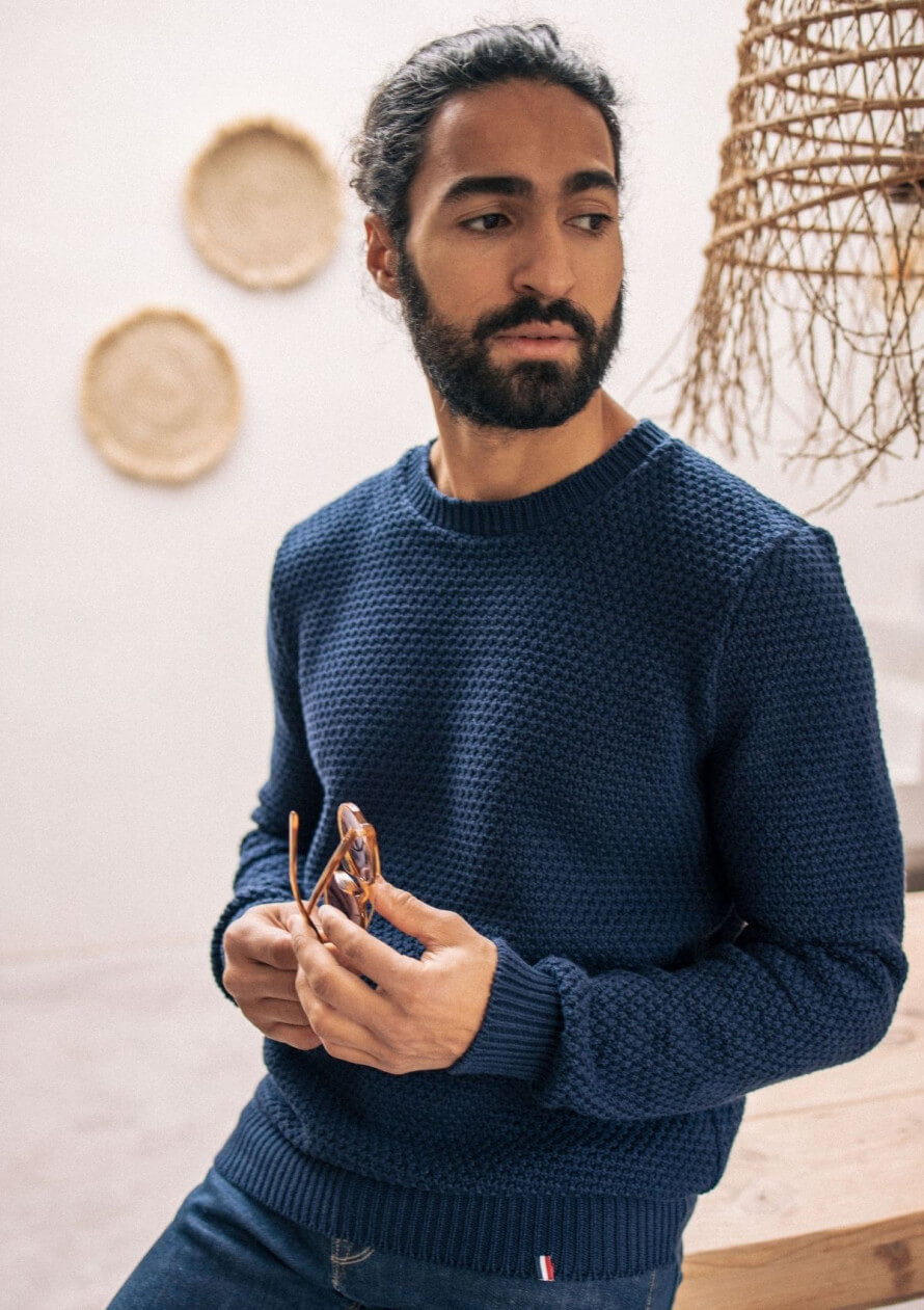 Pull homme coton bio Reflet Marine