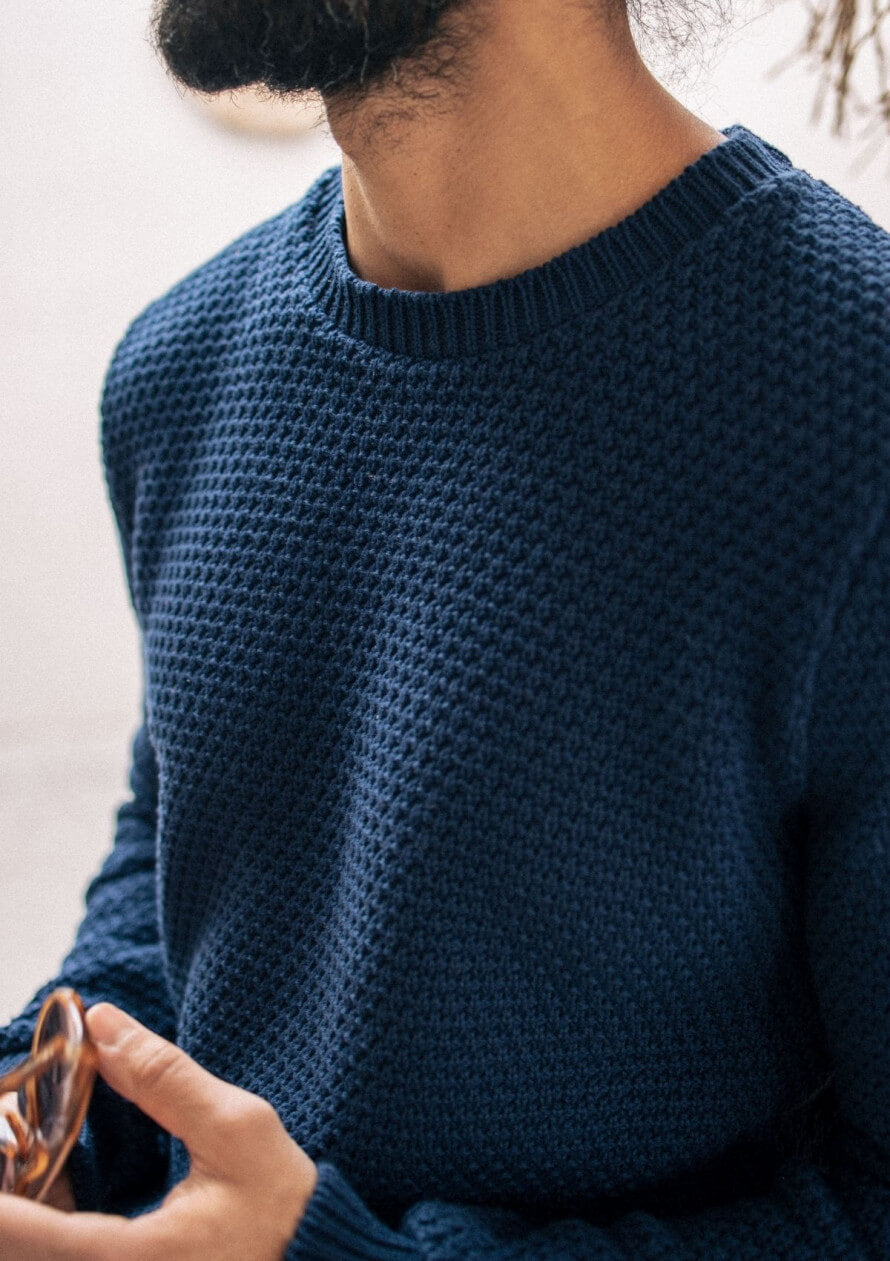 Pull homme coton bio Reflet Marine