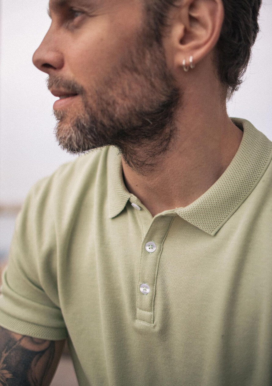 Polo homme coton bio Amical Vert Anis