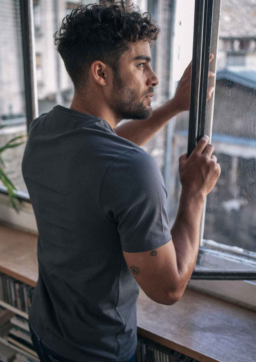 T-shirt homme coton bio Essaim Anthracite