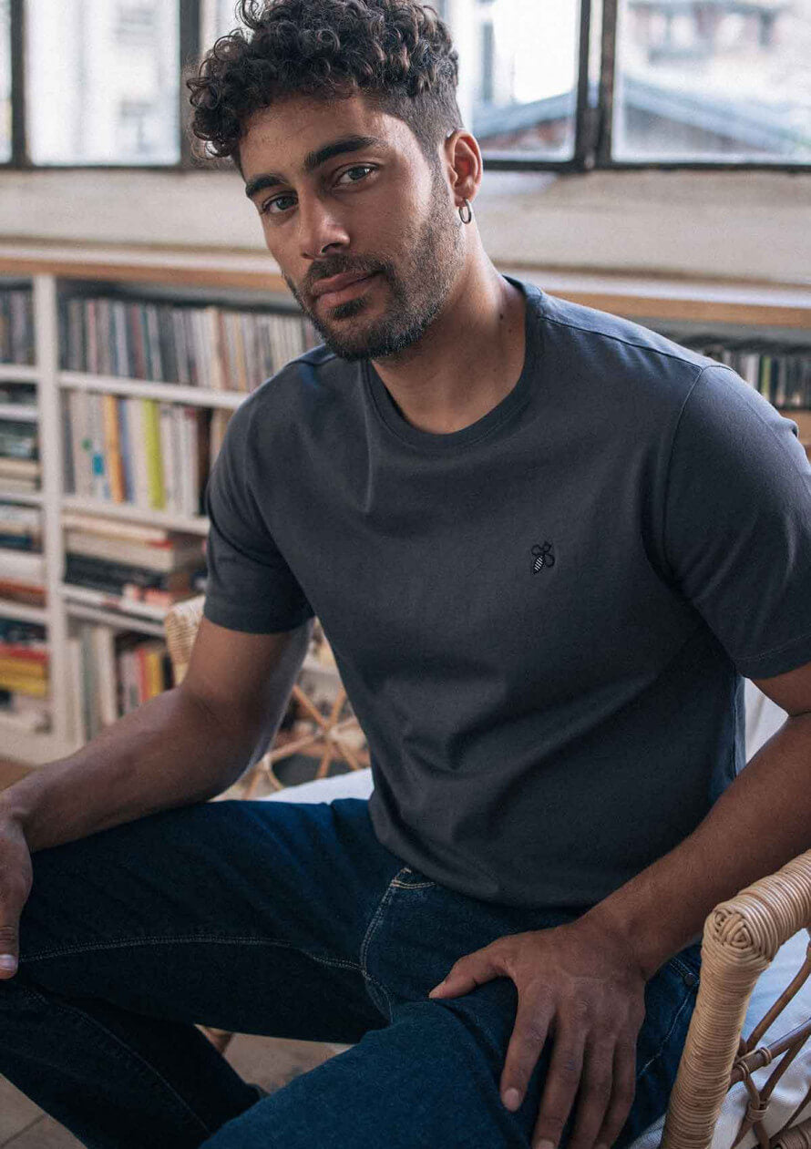 T-shirt homme coton bio Essaim Anthracite
