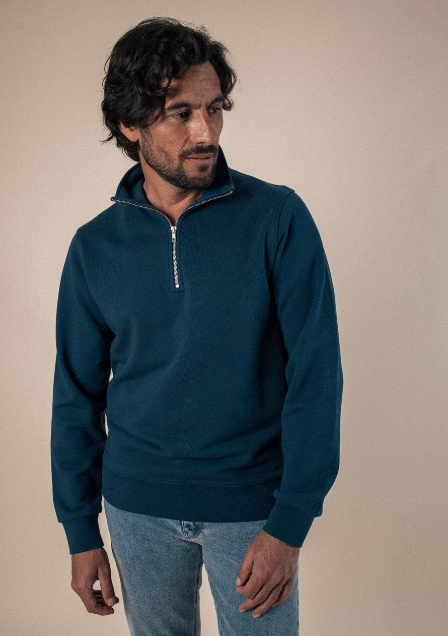 Sweatshirt mit Trucker-Kragen Union Blau