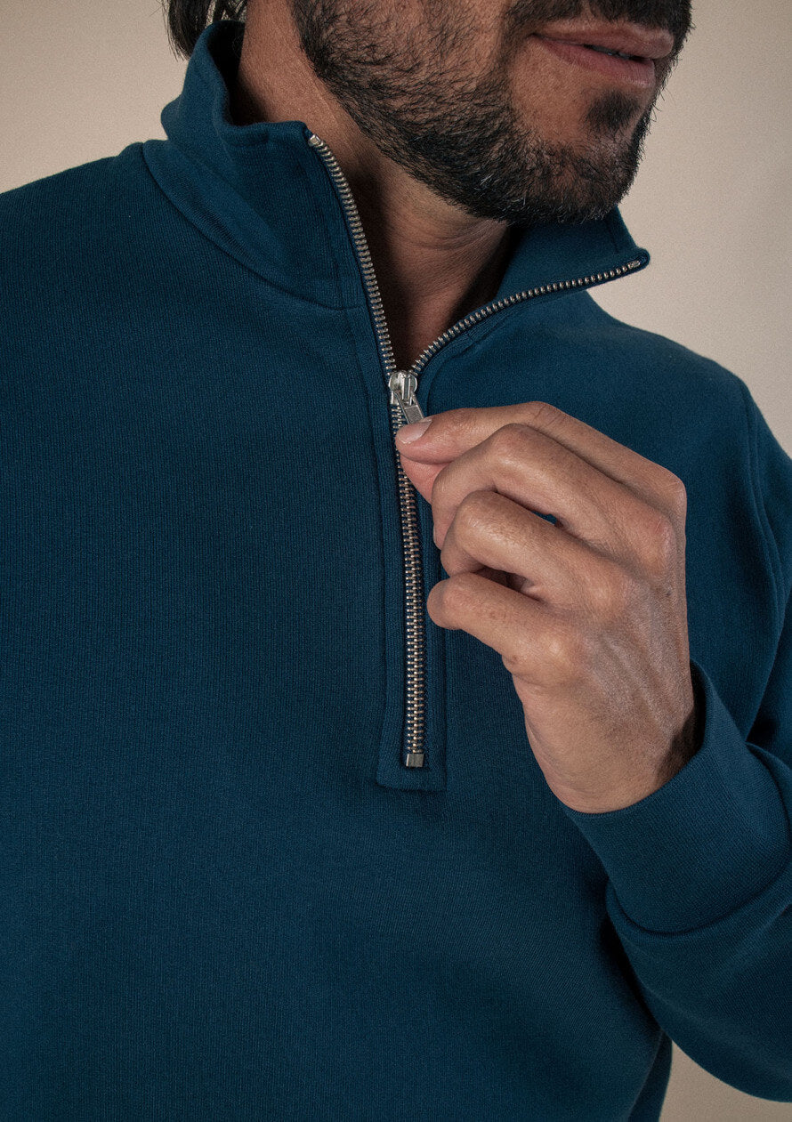 Sweatshirt mit Trucker-Kragen Union Blau