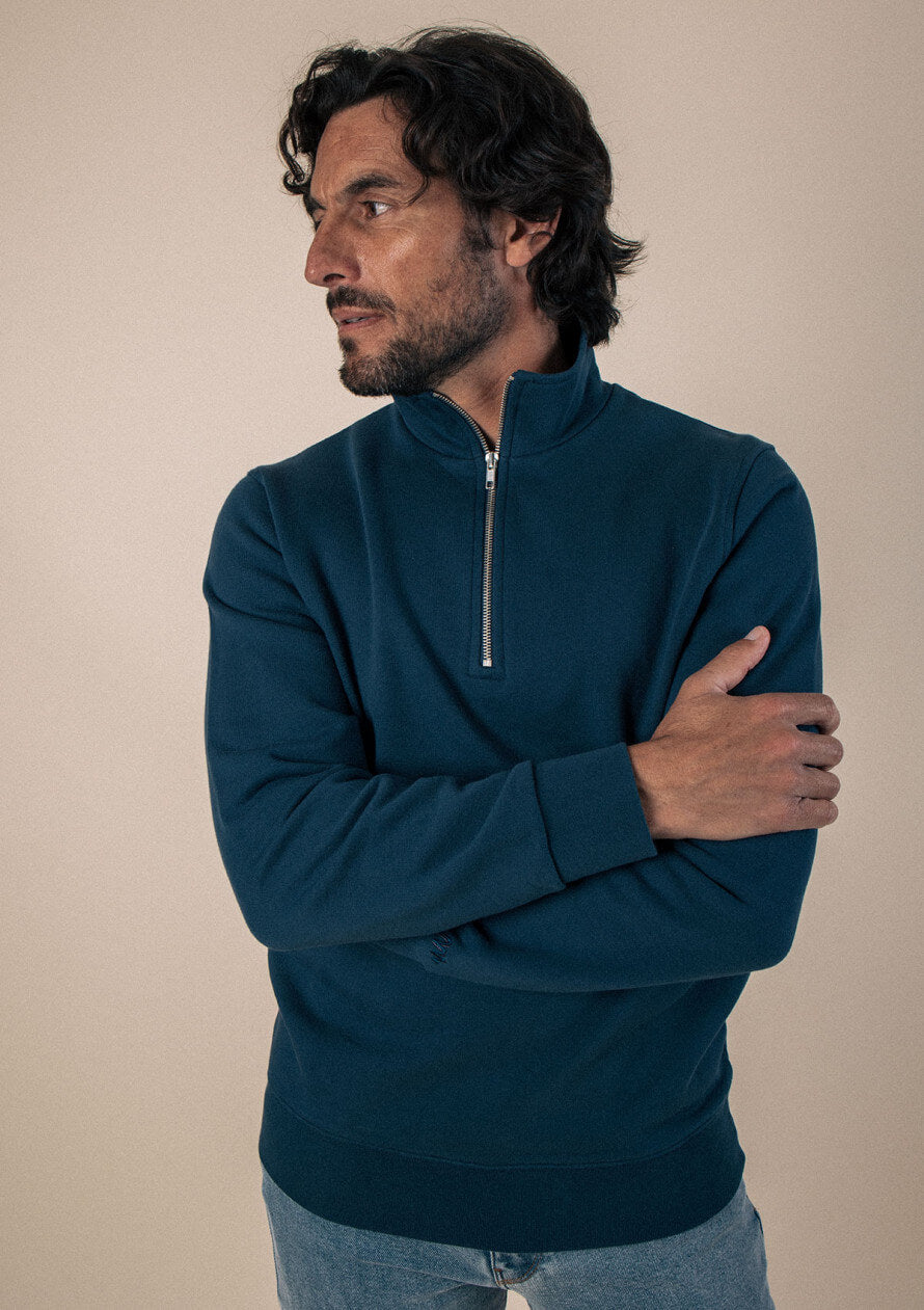 Sweatshirt mit Trucker-Kragen Union Blau