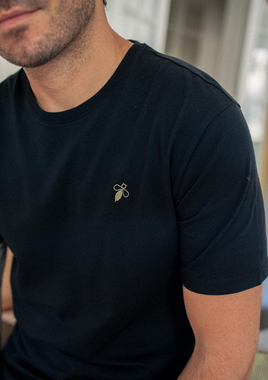 Organic cotton black T-shirt Essaim