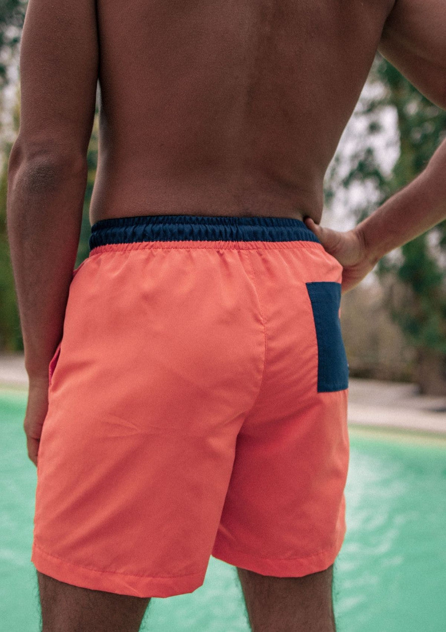 Short de bain recyclé Plongeon Rose