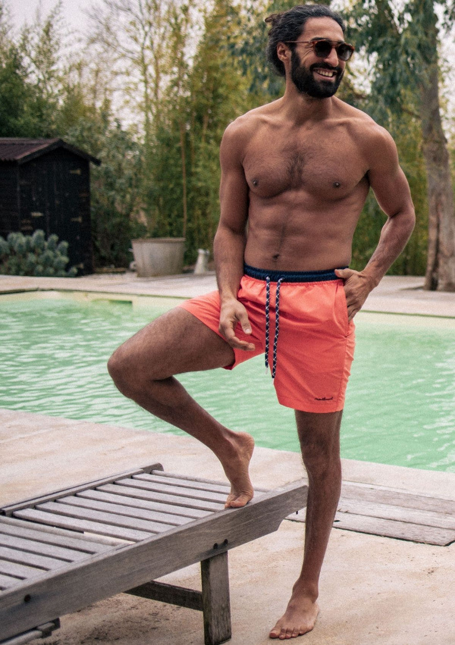 Short de bain recyclé Plongeon Rose
