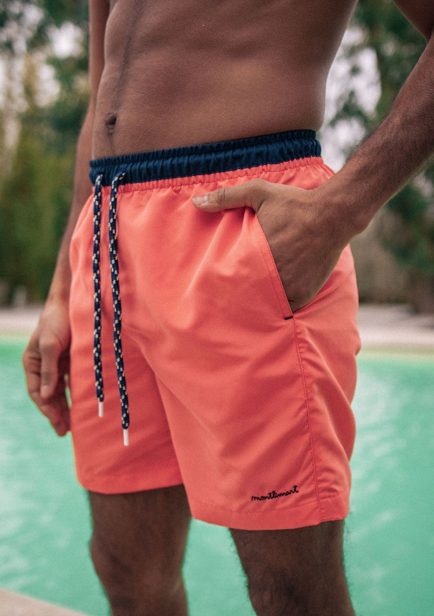 Short de bain recyclé Plongeon Rose