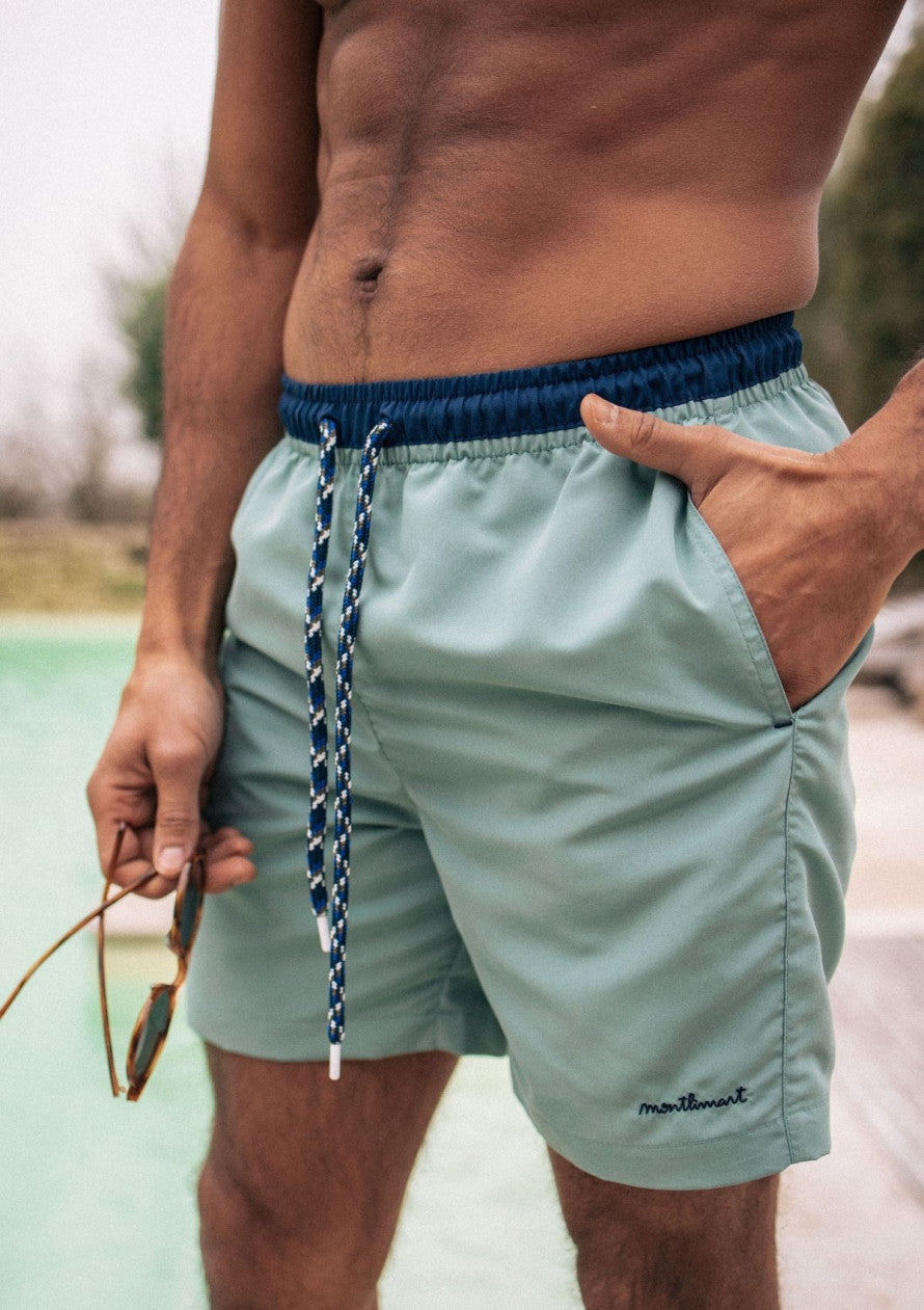 Short de bain recyclé Plongeon Vert