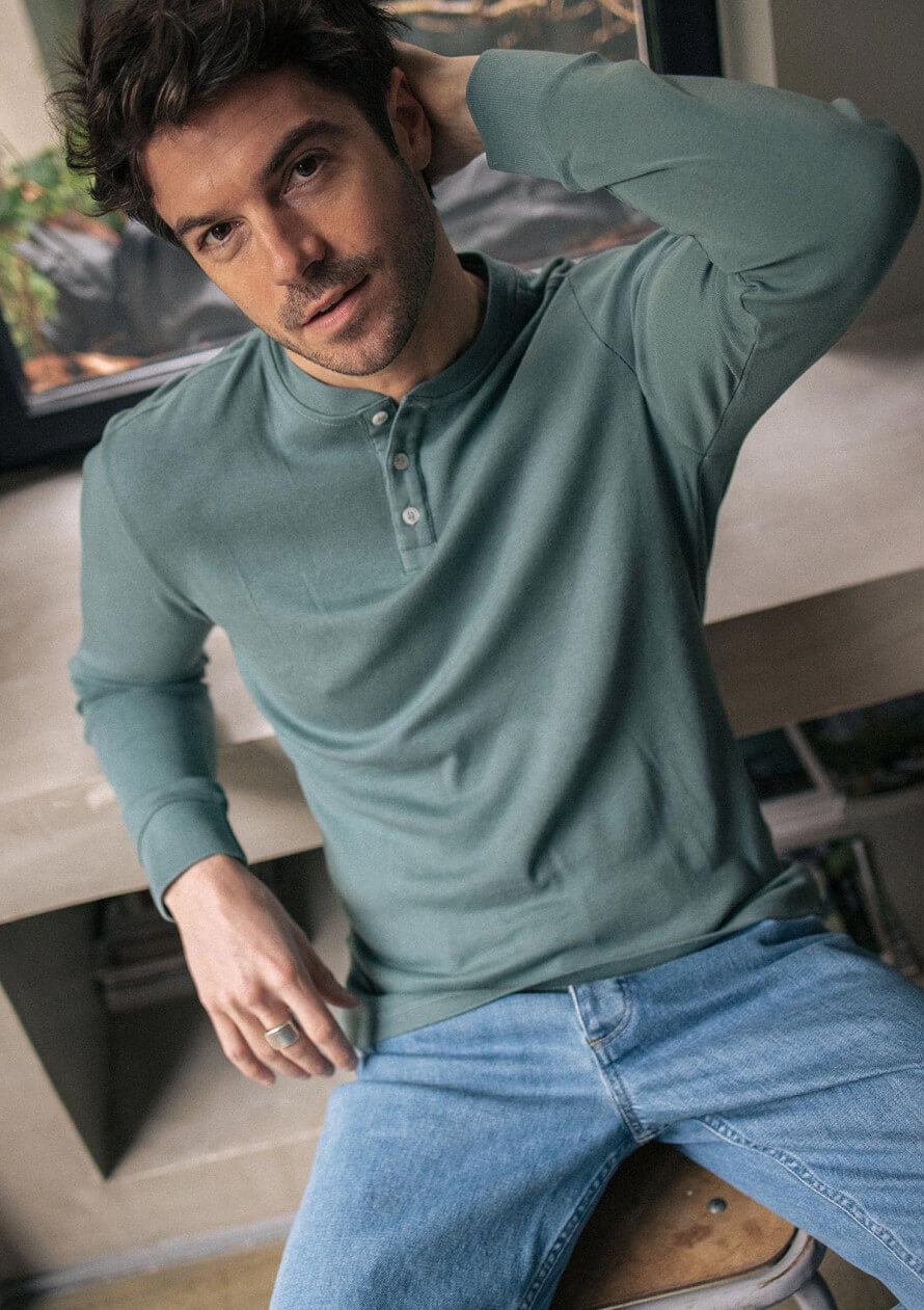 Langärmliges T-Shirt Respect Eucalyptus