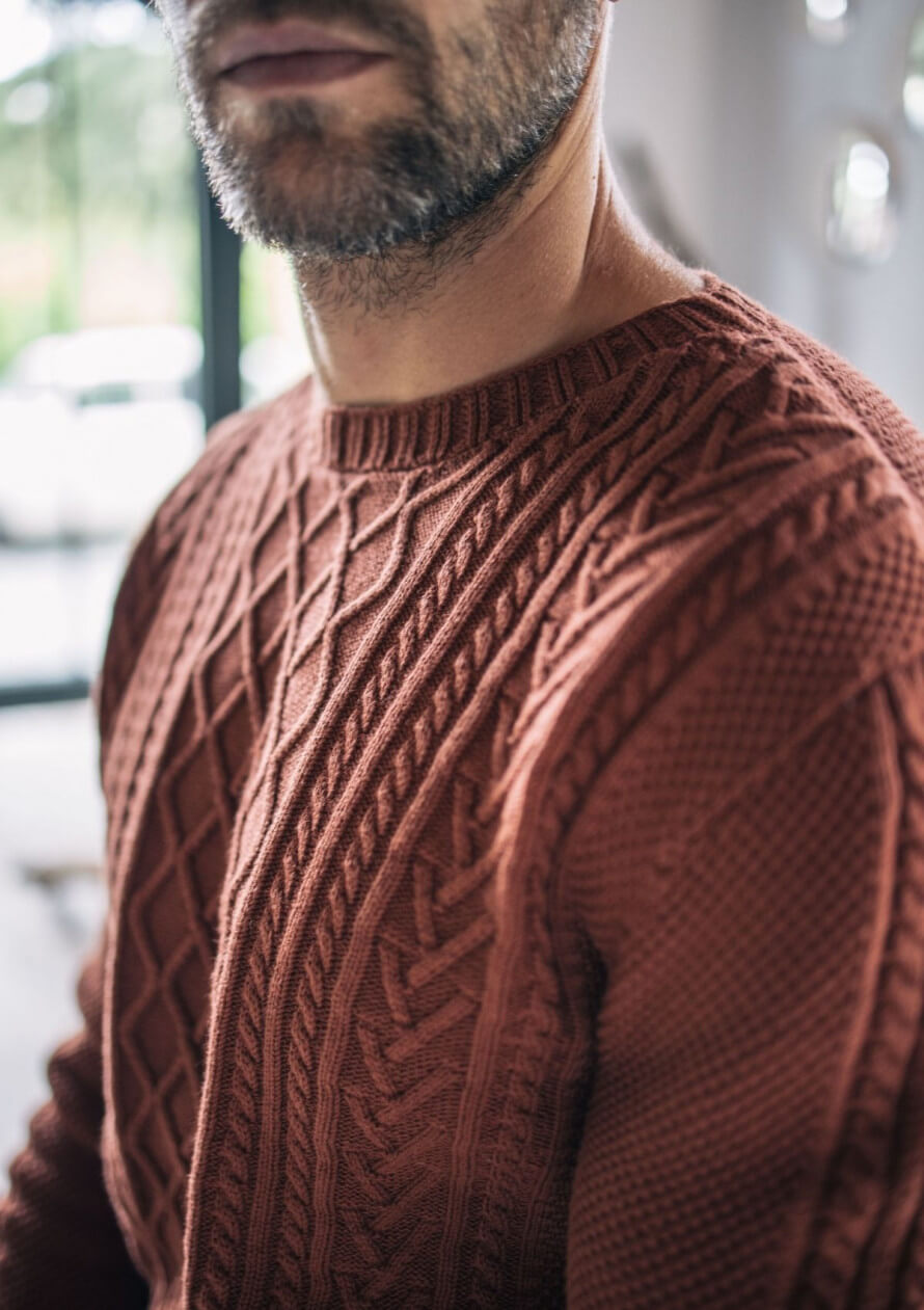 Men knitted Pullover Veritable Terracotta