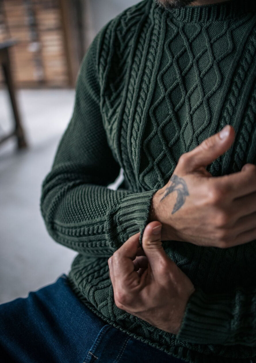 Men knitted Pullover Veritable Khaki