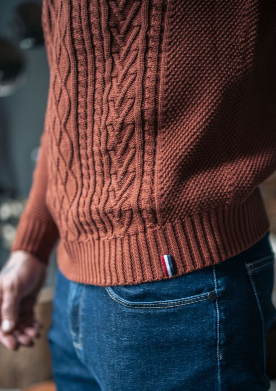Men knitted Pullover Veritable Terracotta