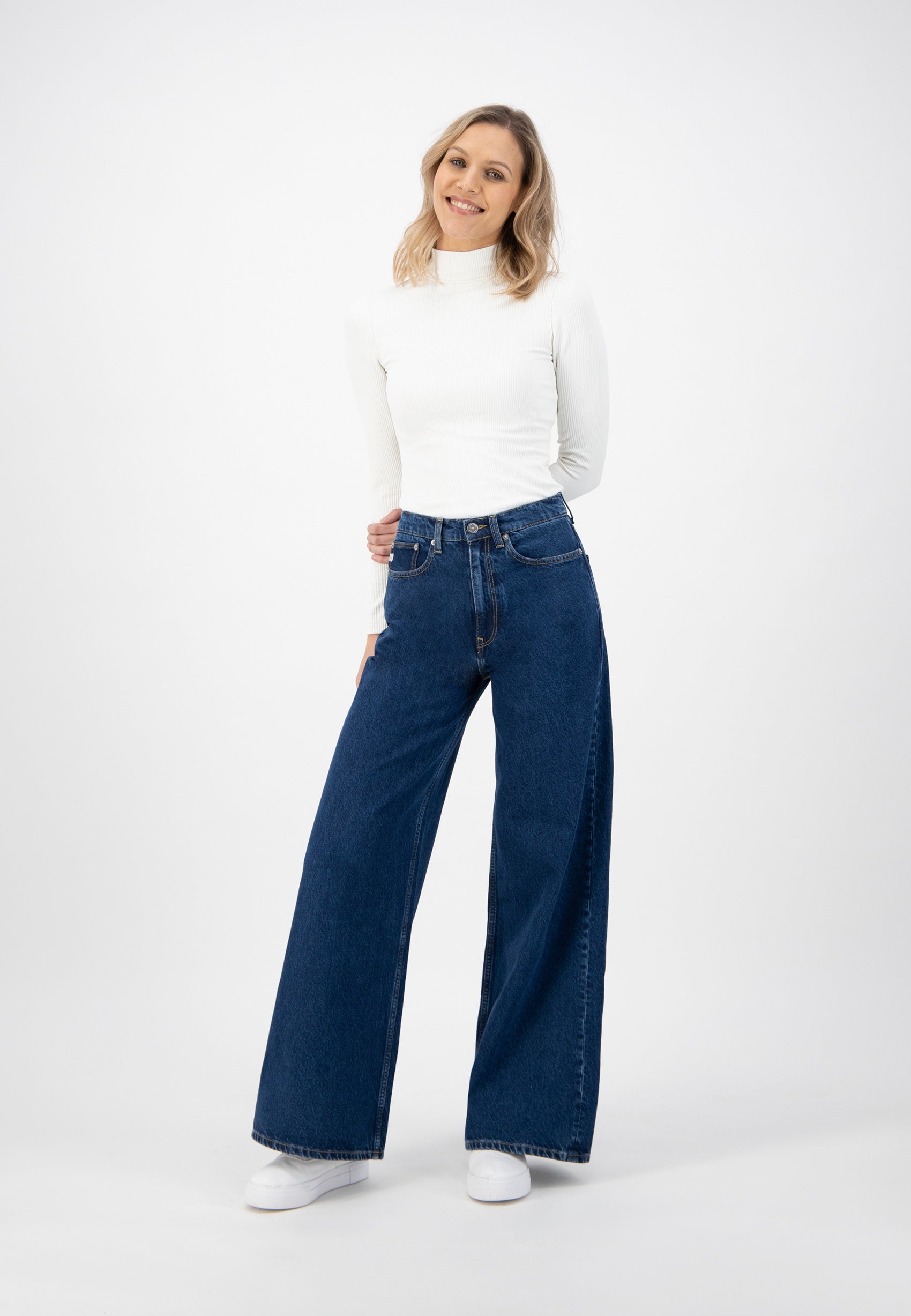 Wide Leg Jeans Wyde Sara Stone Indigo