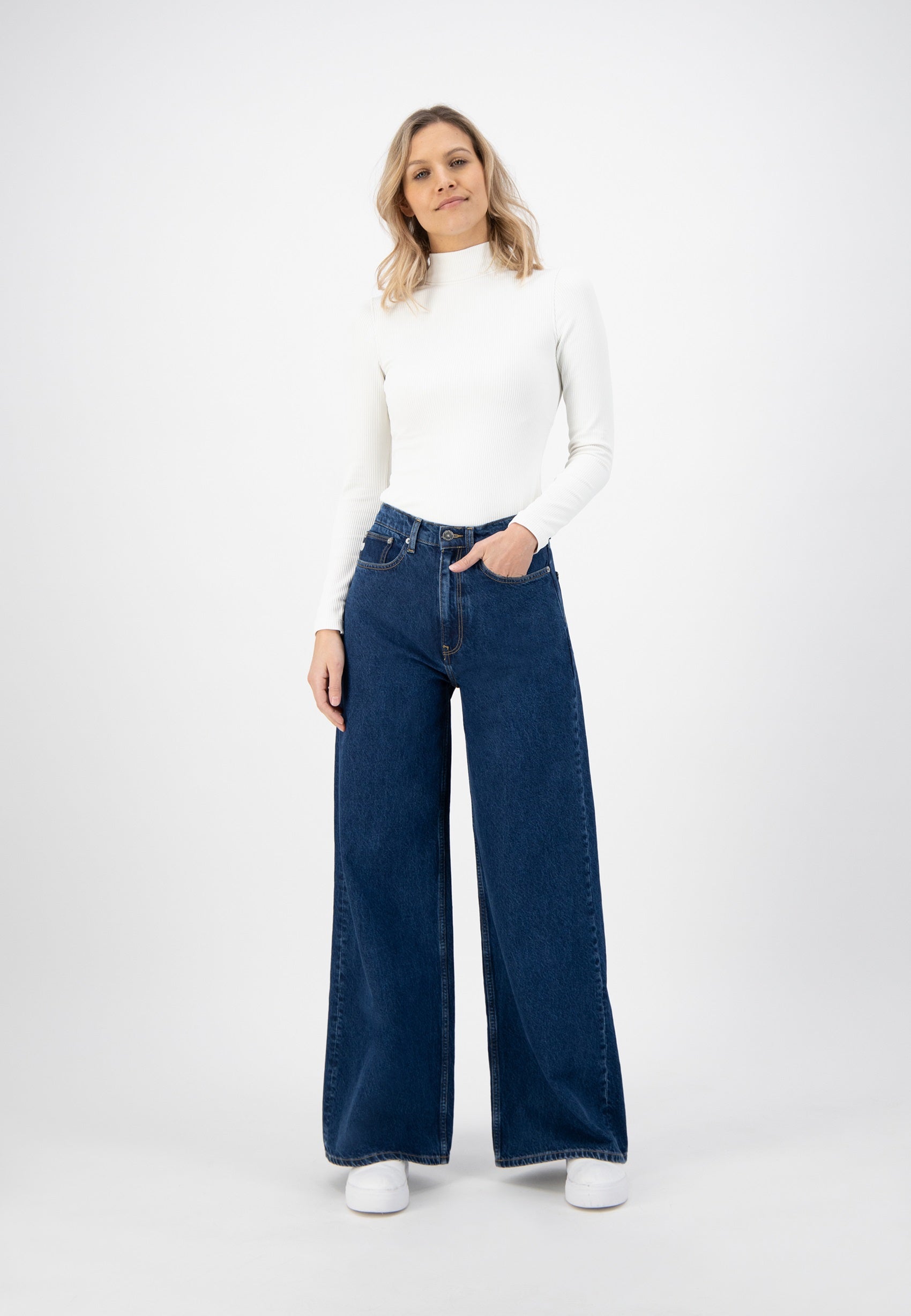 Jeans femme wide leg Wyde Sara Stone Indigo