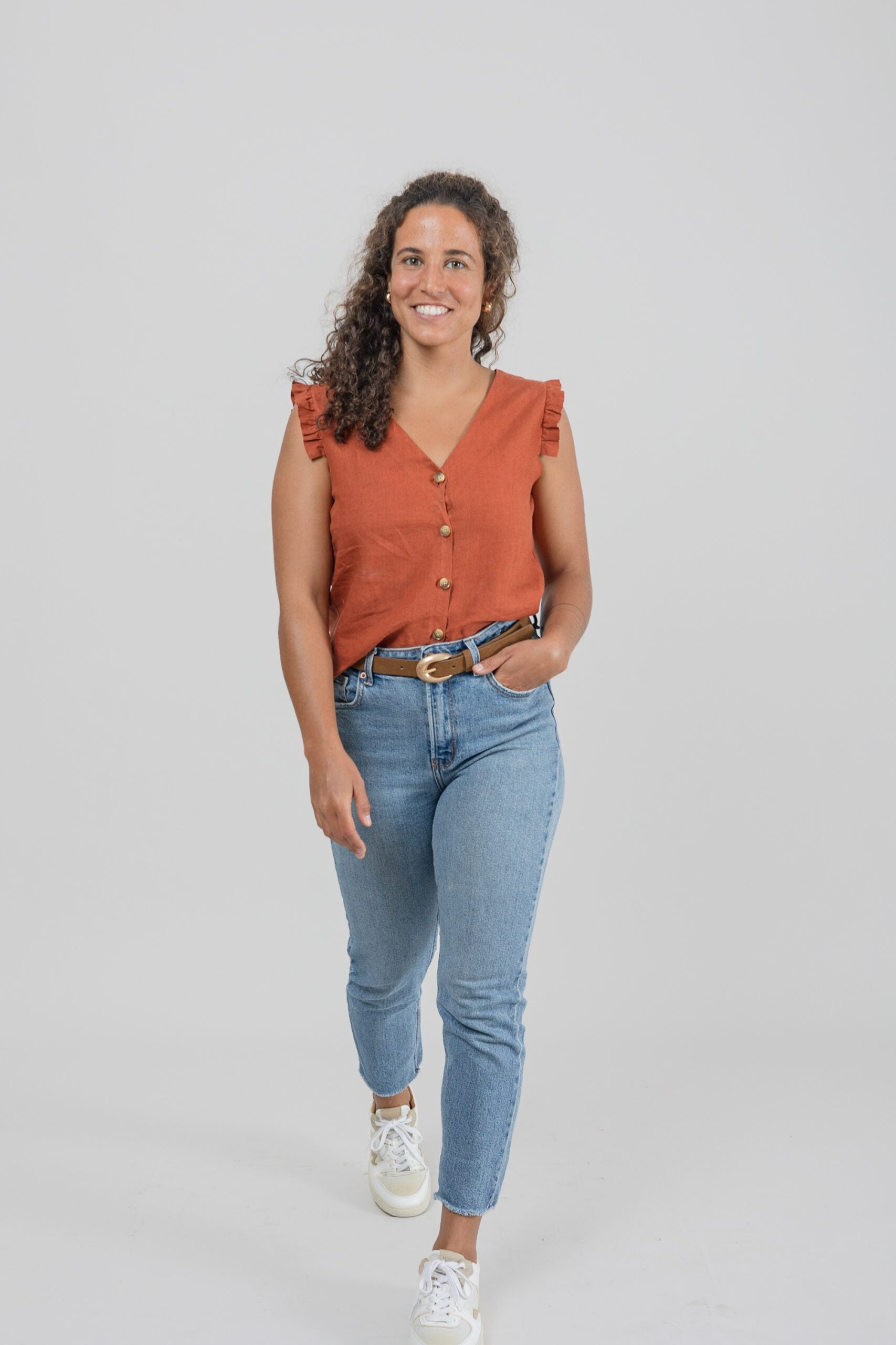 Blouse en lin femme Bella ocre