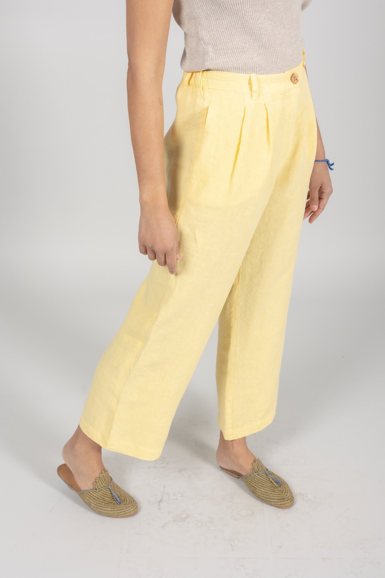 Pantalon Femme en lin Ellie Jaune