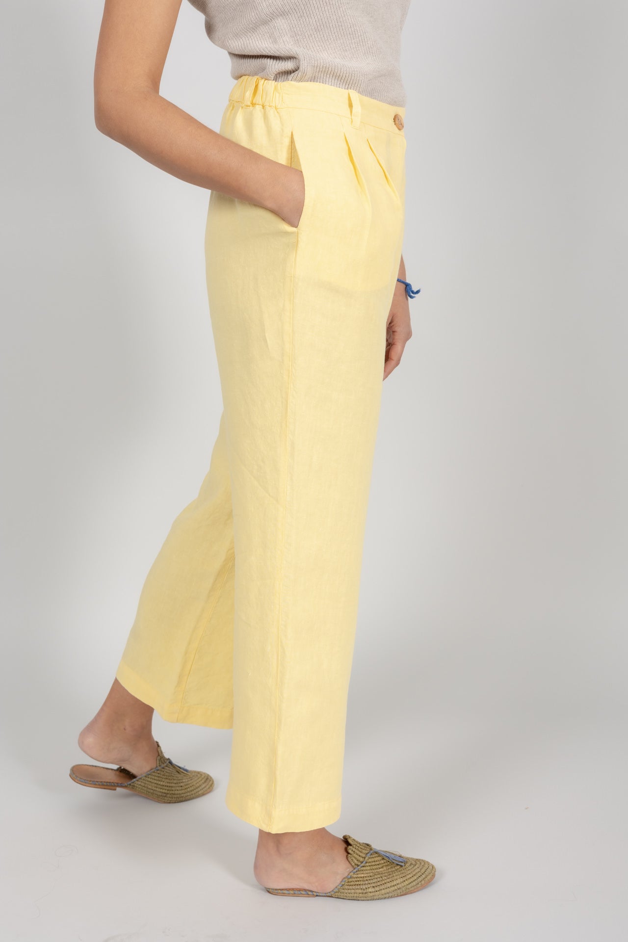Pantalon Femme en lin Ellie Jaune