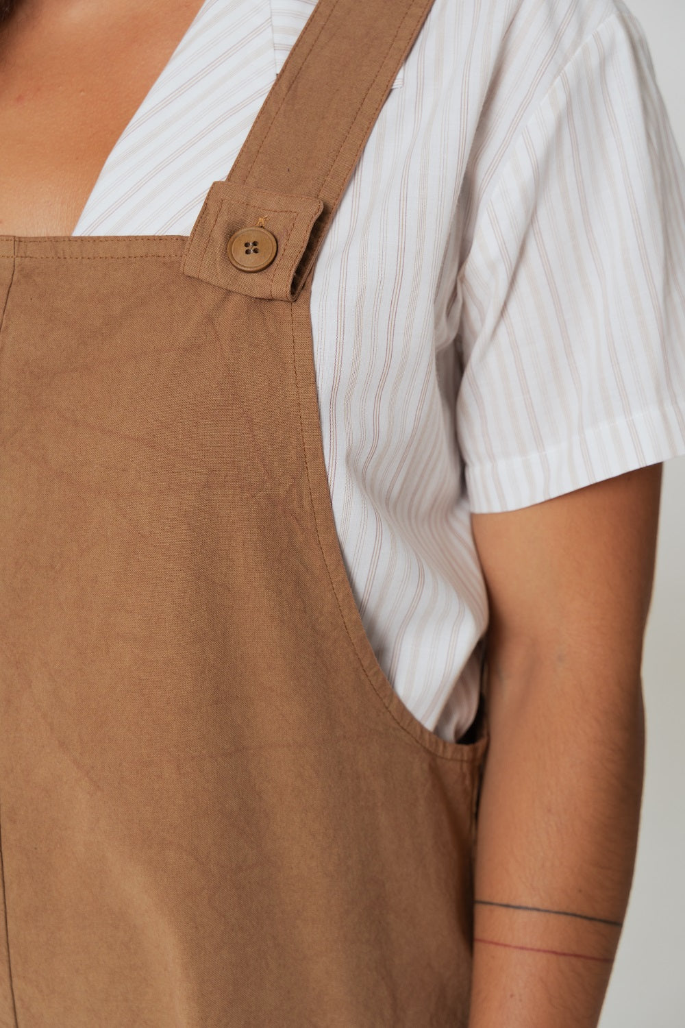 Salopette short femme en coton bio Nazare Terracotta