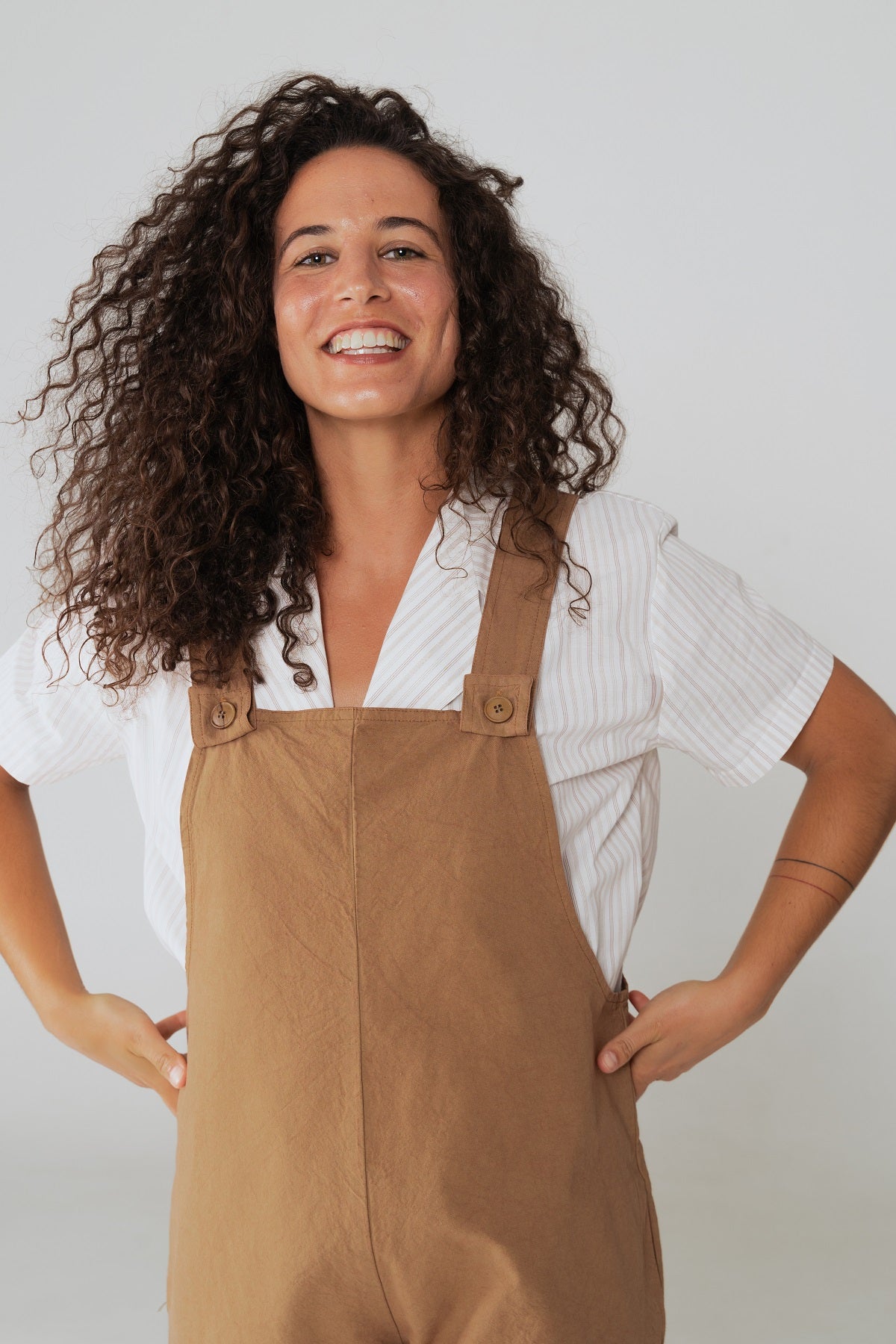 Salopette short femme en coton bio Nazare Terracotta