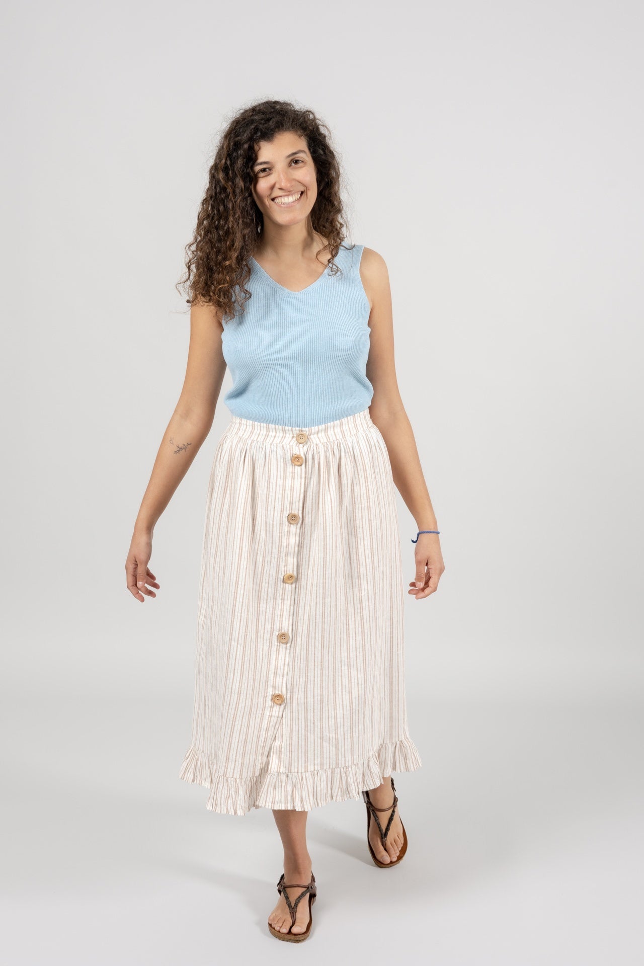 Top Femme sans manches Arganil Bleu ciel