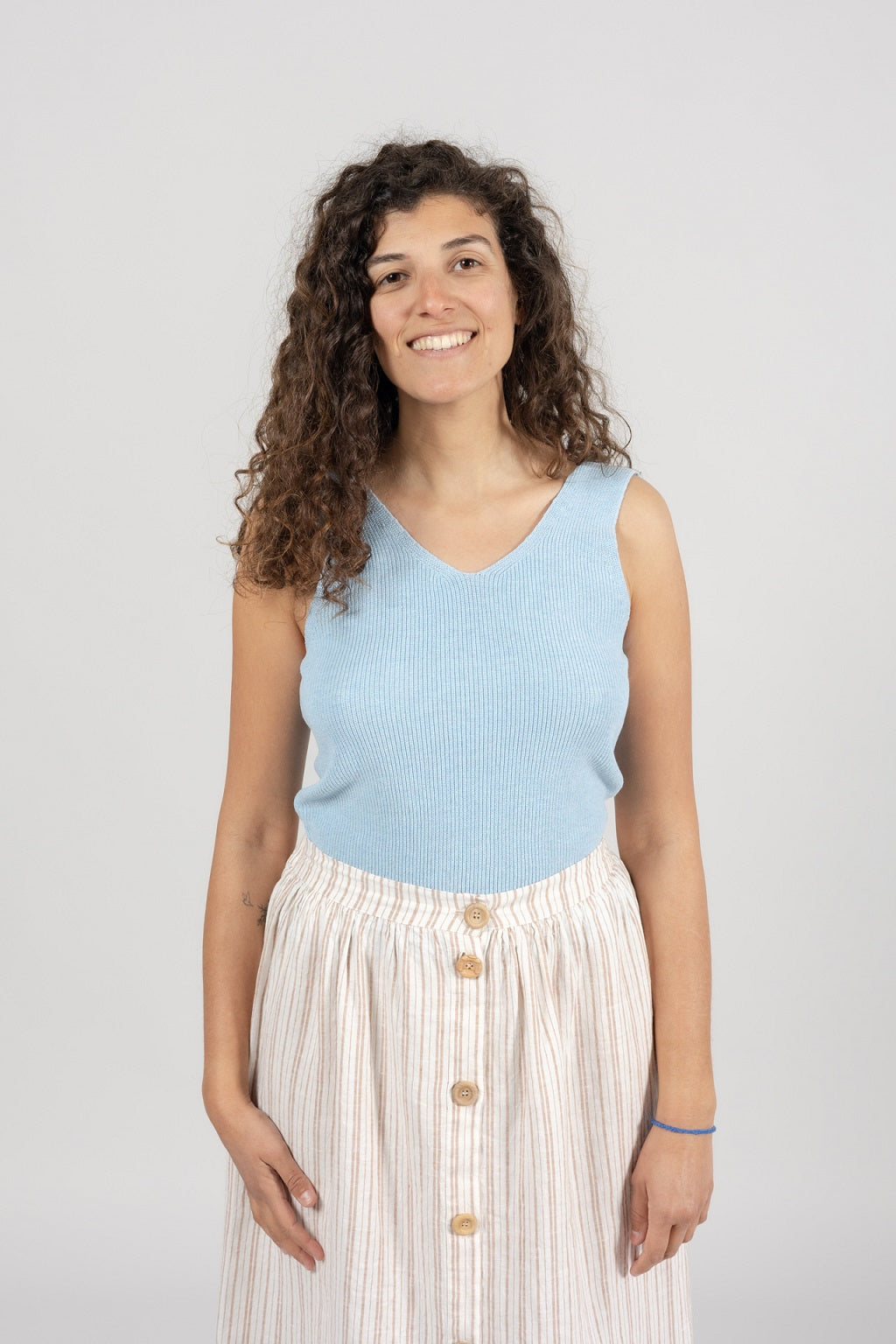 Top Femme sans manches Arganil Bleu ciel