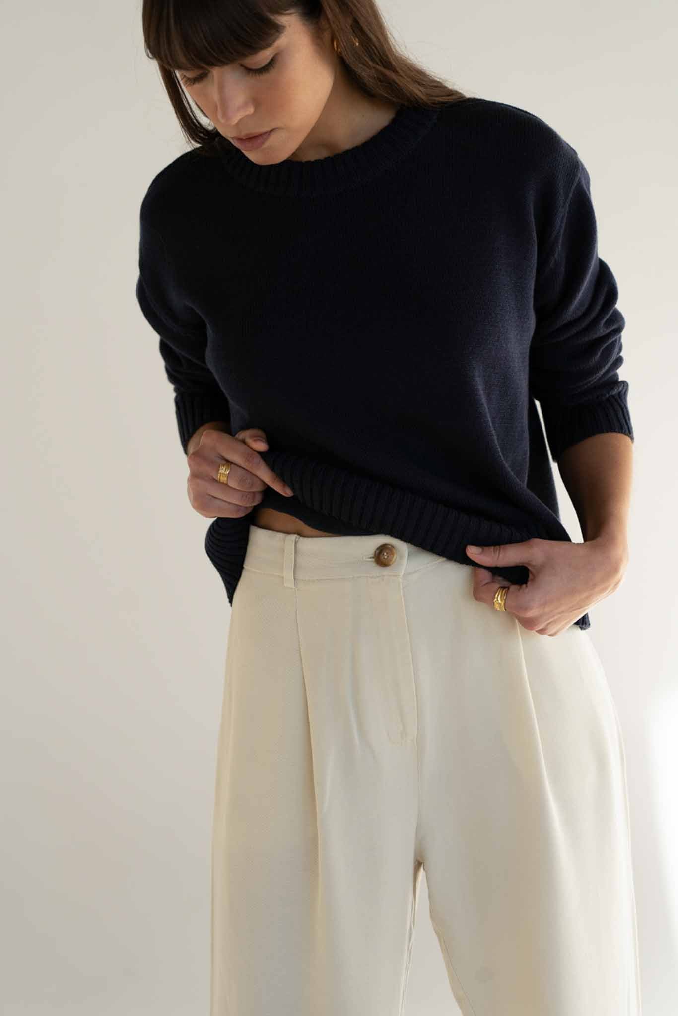 Tencel Hose Mara Navy