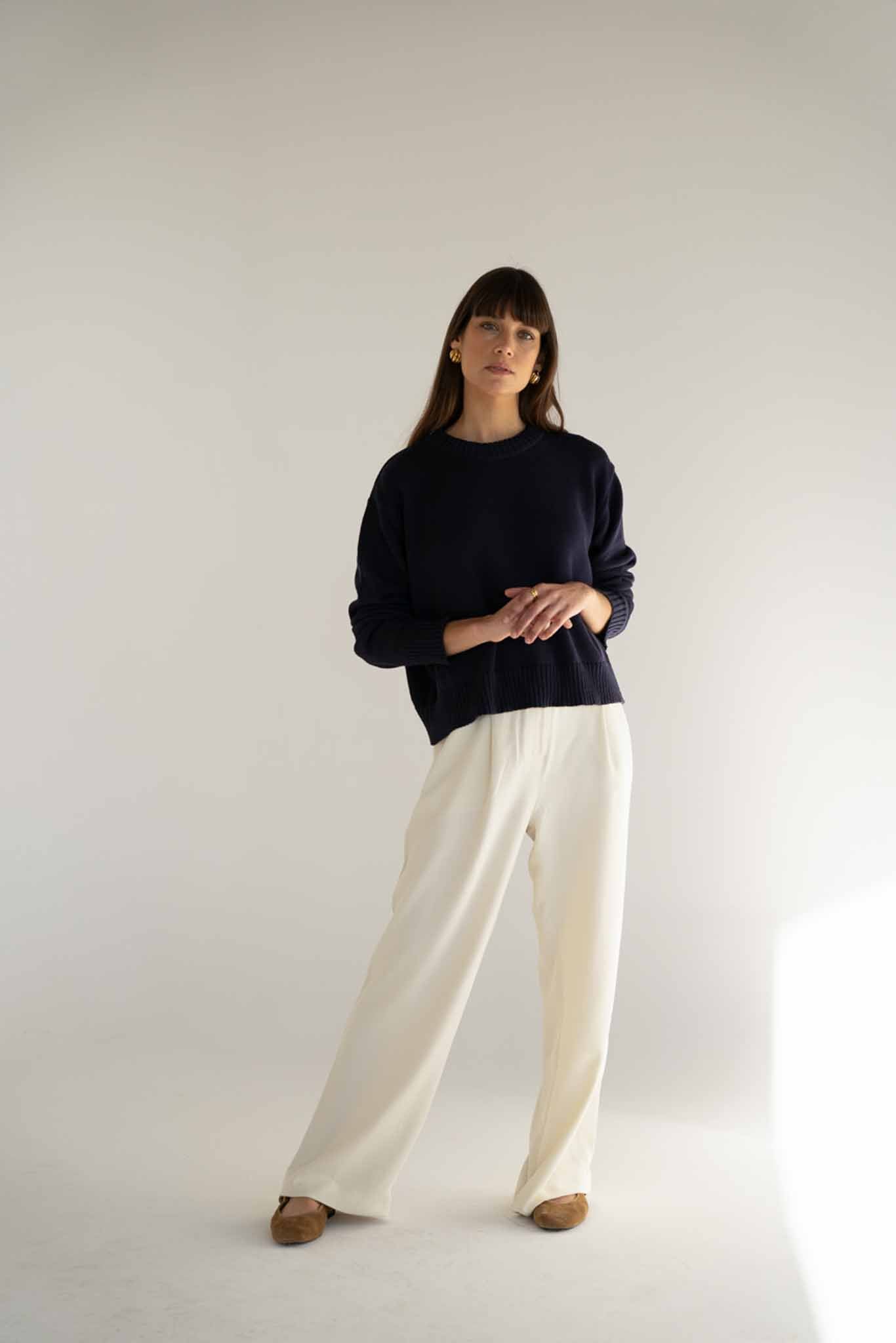 Tencel Hose Mara Navy