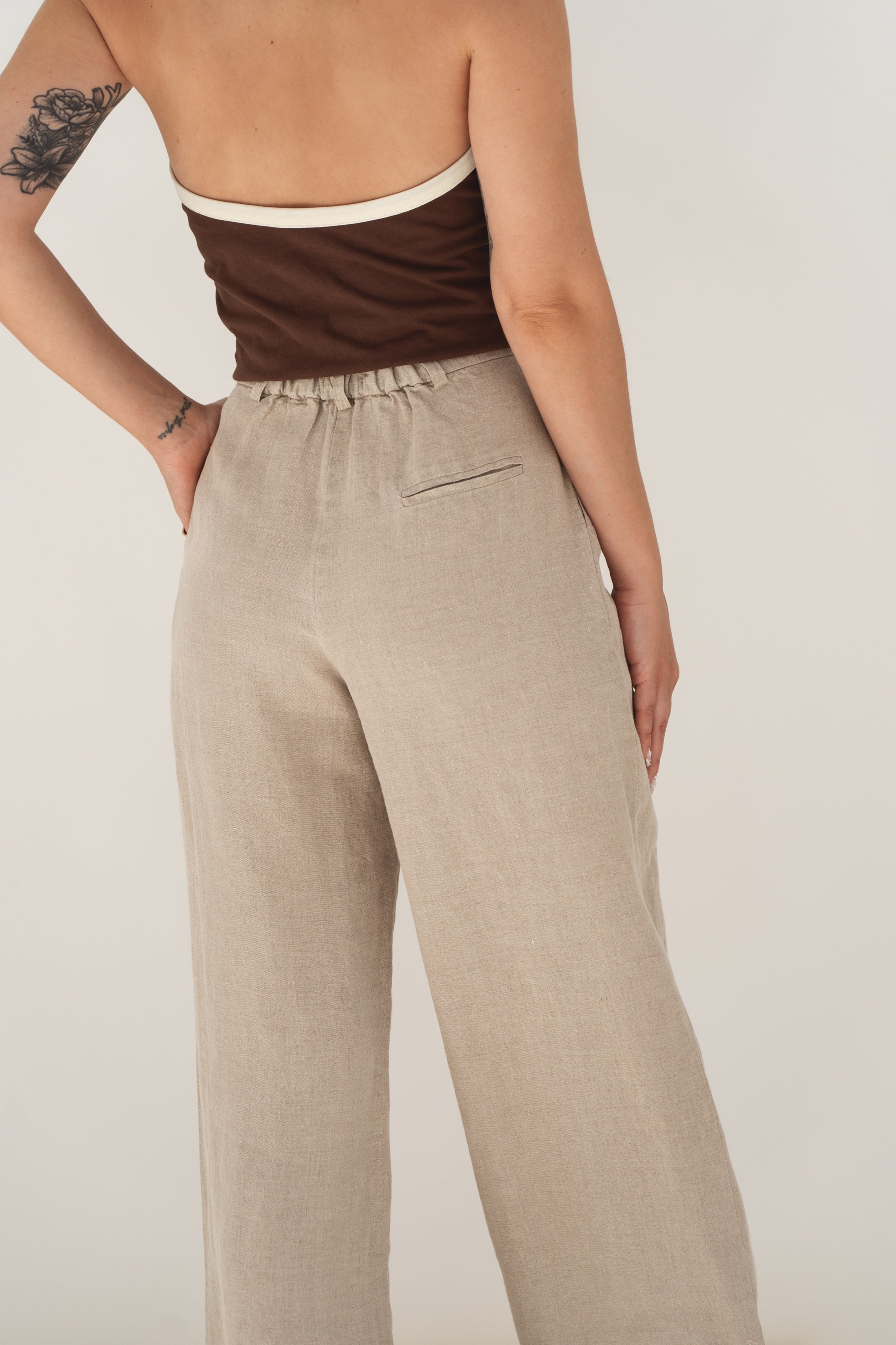 Pantalon en lin Mara Beige