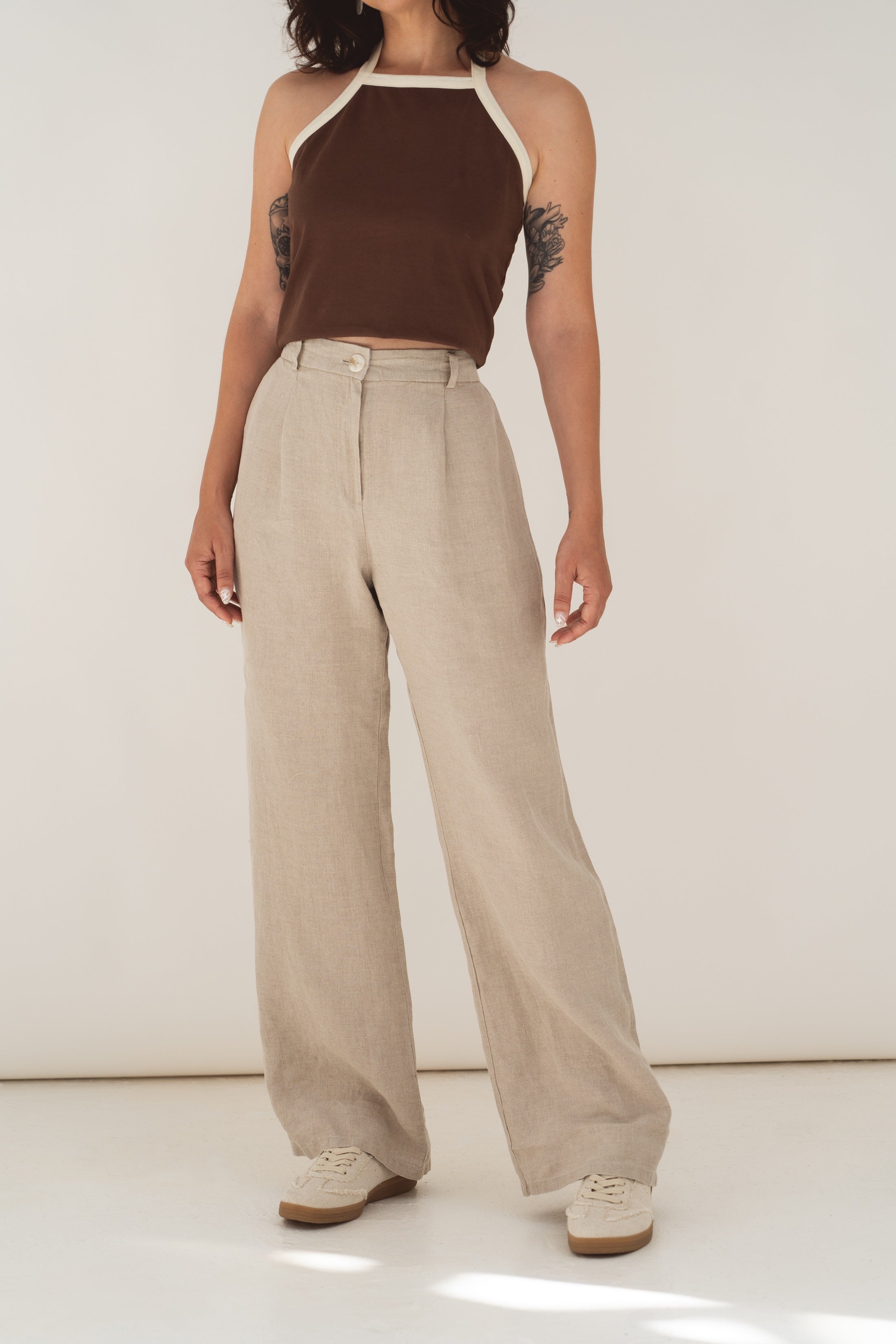 Pantalon en lin Mara Beige
