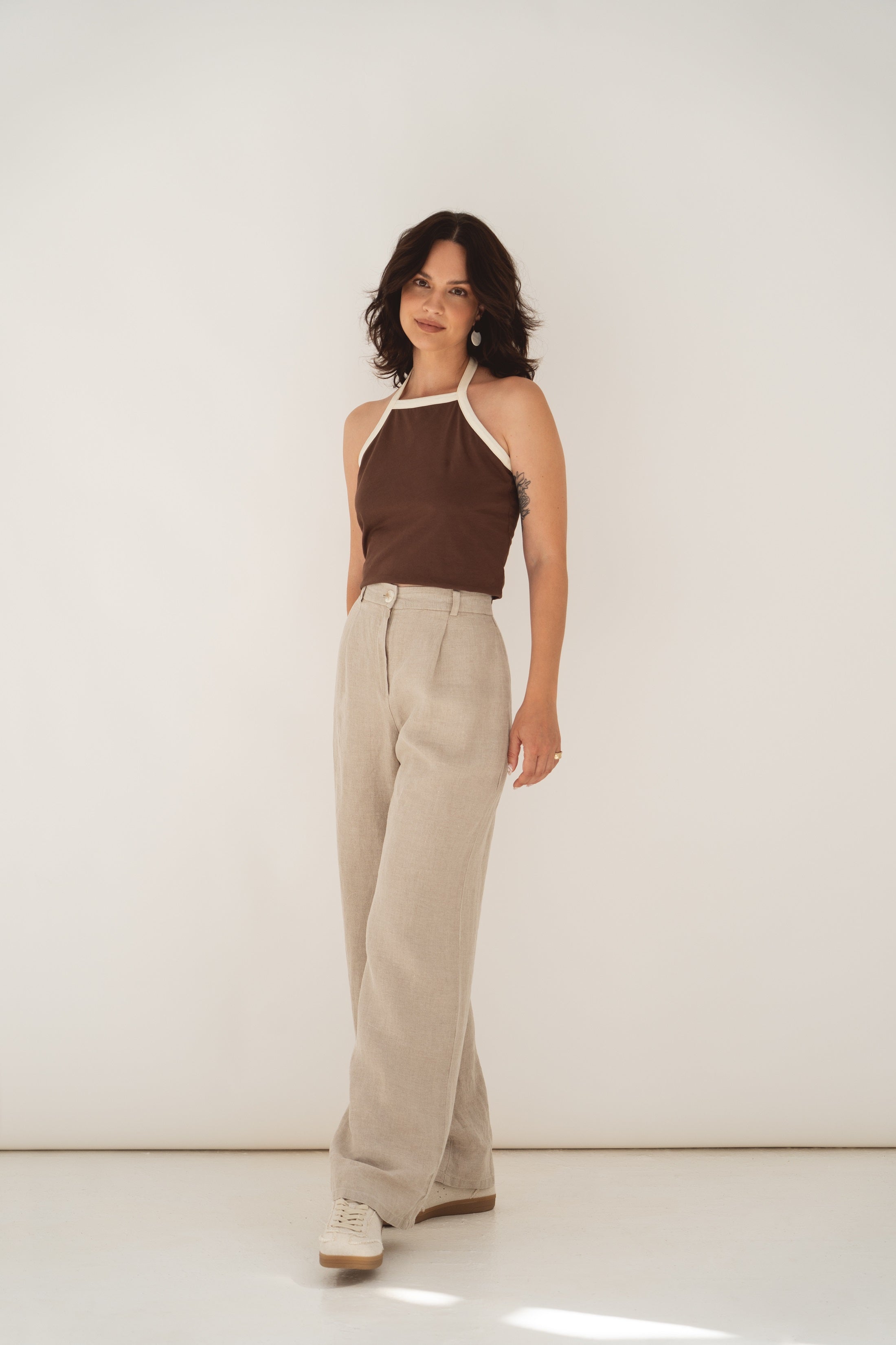 Pantalon en lin Mara Beige