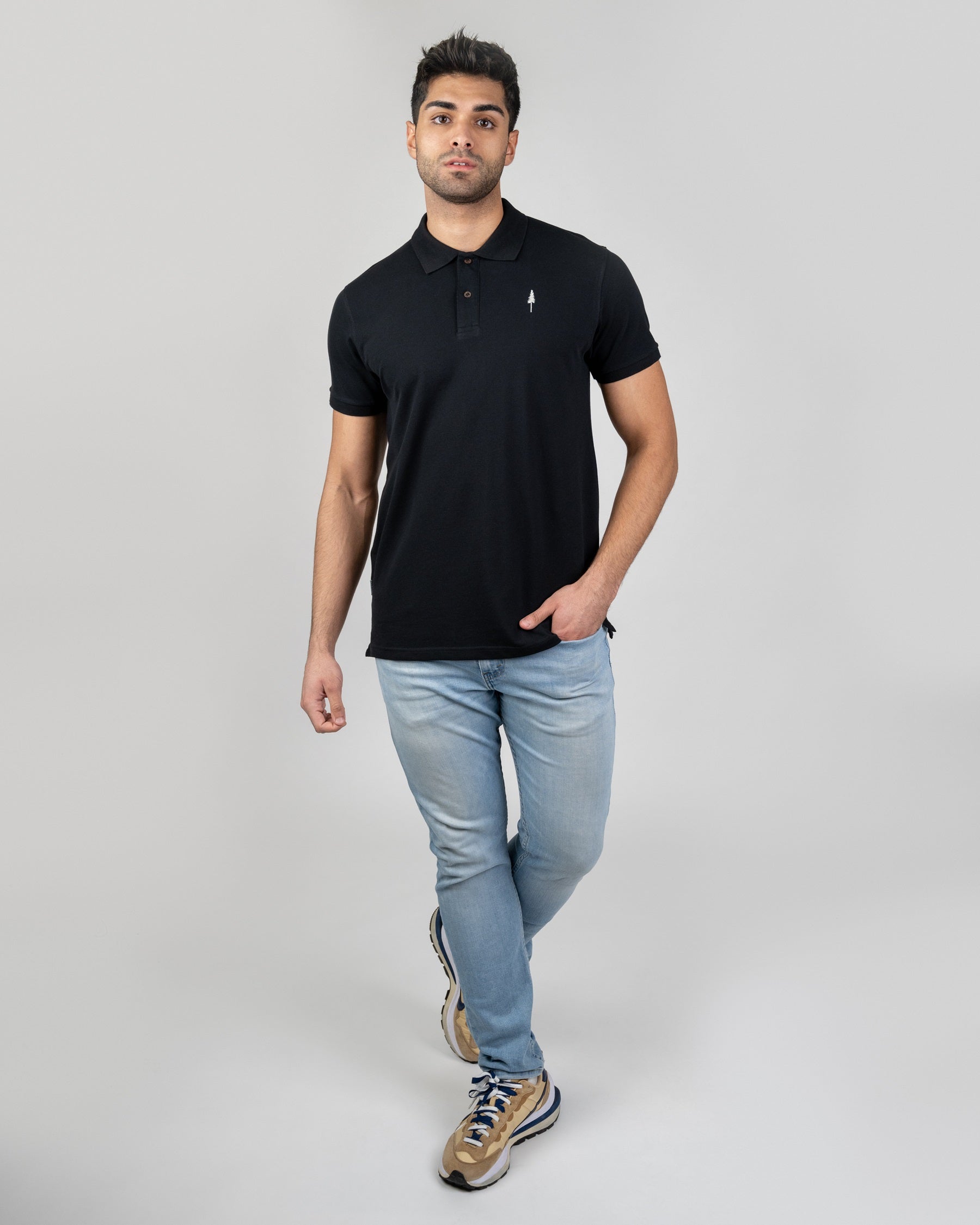 Organic Cotton Tree-Polo Black