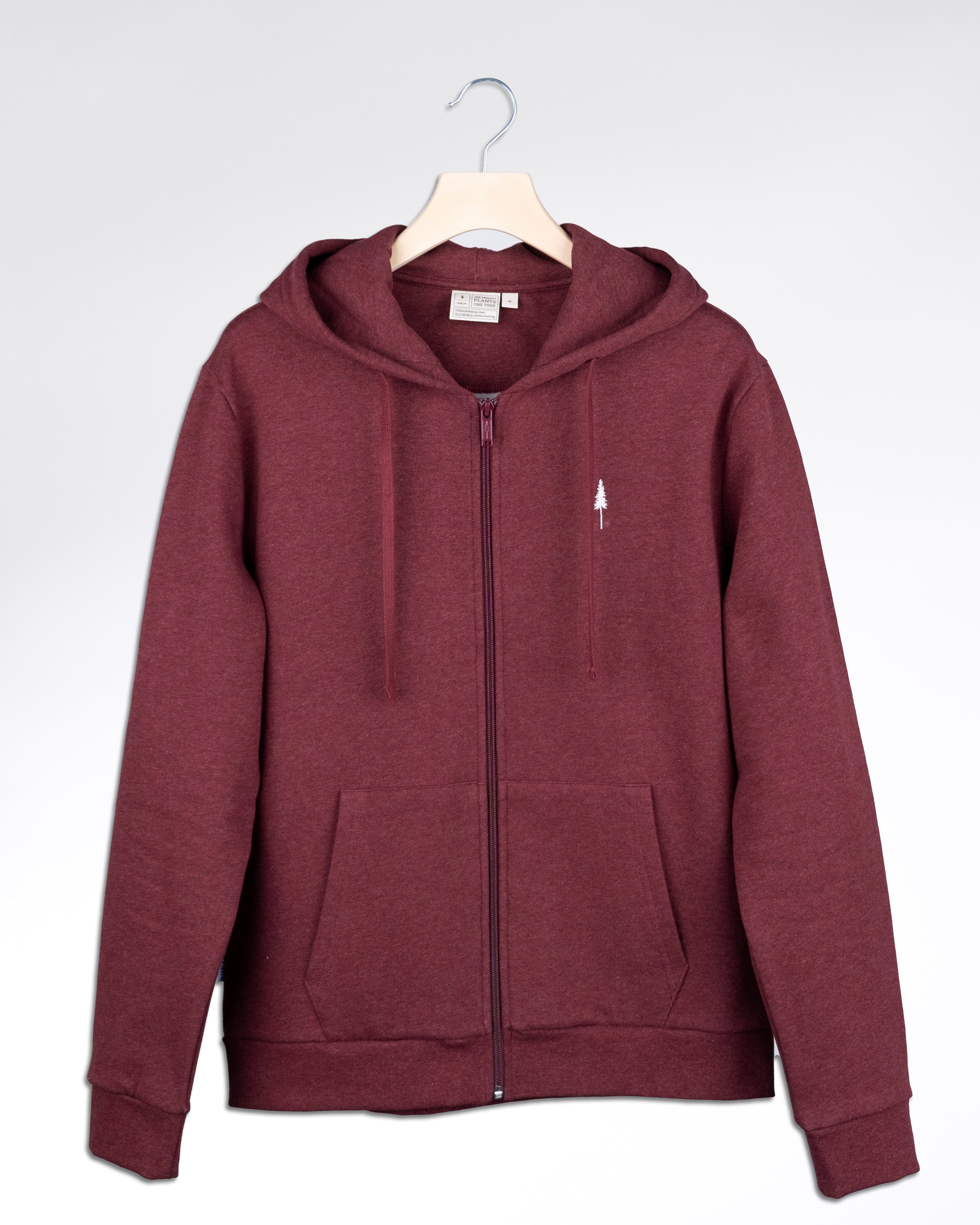 TreeHoodie Zip-Jacke Bordeaux Mel