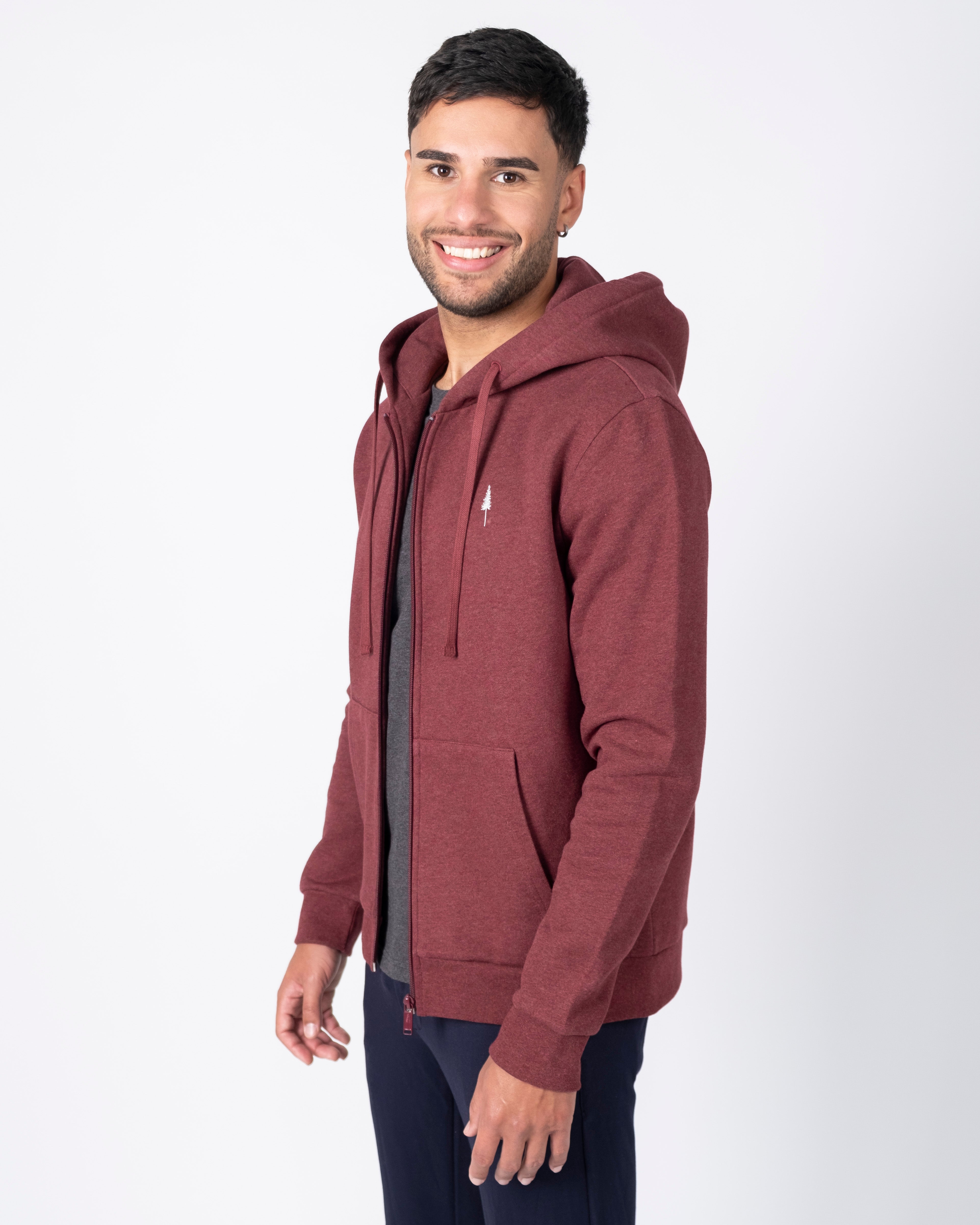 TreeHoodie Zip-Jacke Bordeaux Mel