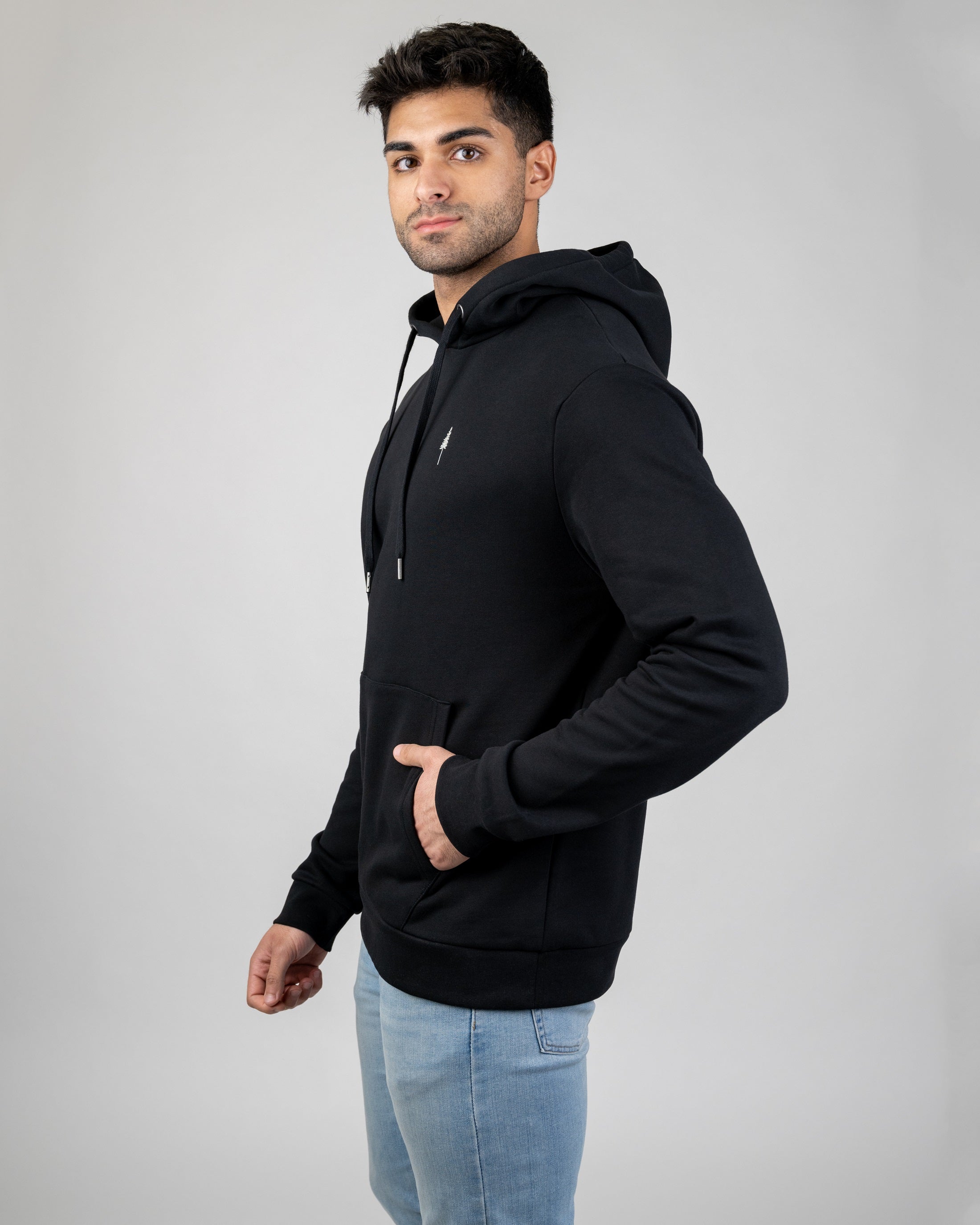 Sweatshirt capuche unisexe en coton bio TreeHoodie Noir
