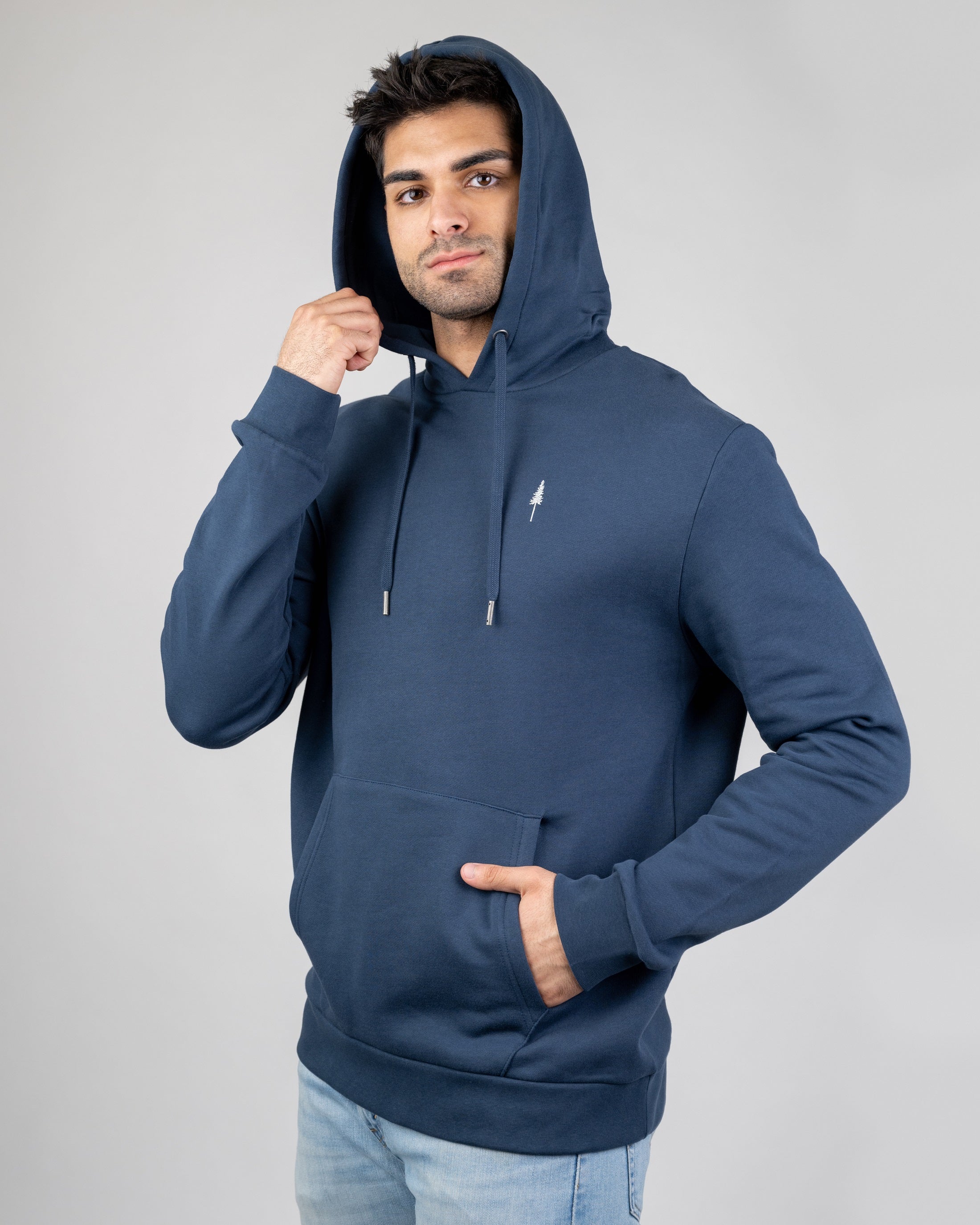 Sweatshirt capuche unisexe en coton bio TreeHoodie Marine