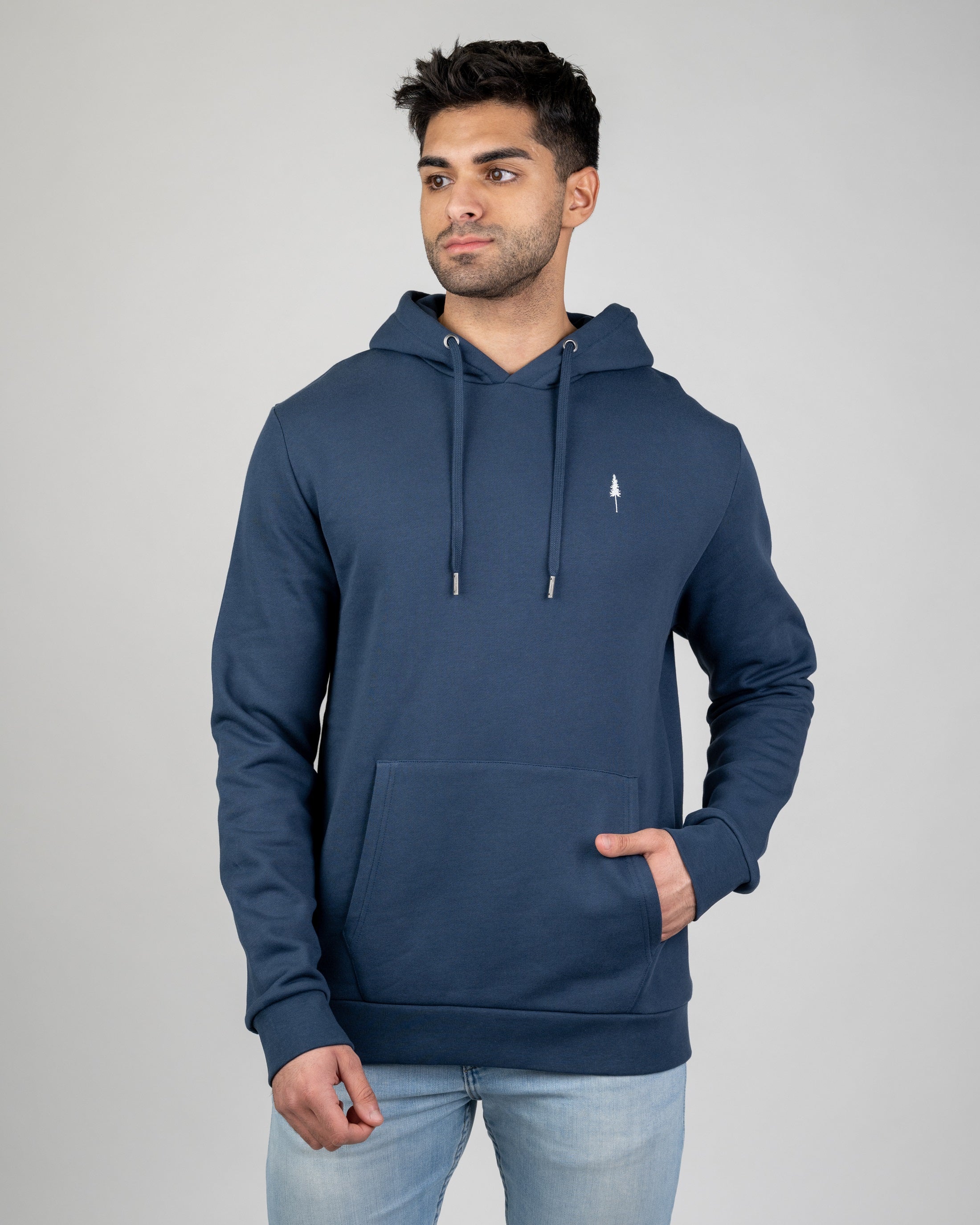 Sweatshirt capuche unisexe en coton bio TreeHoodie Marine