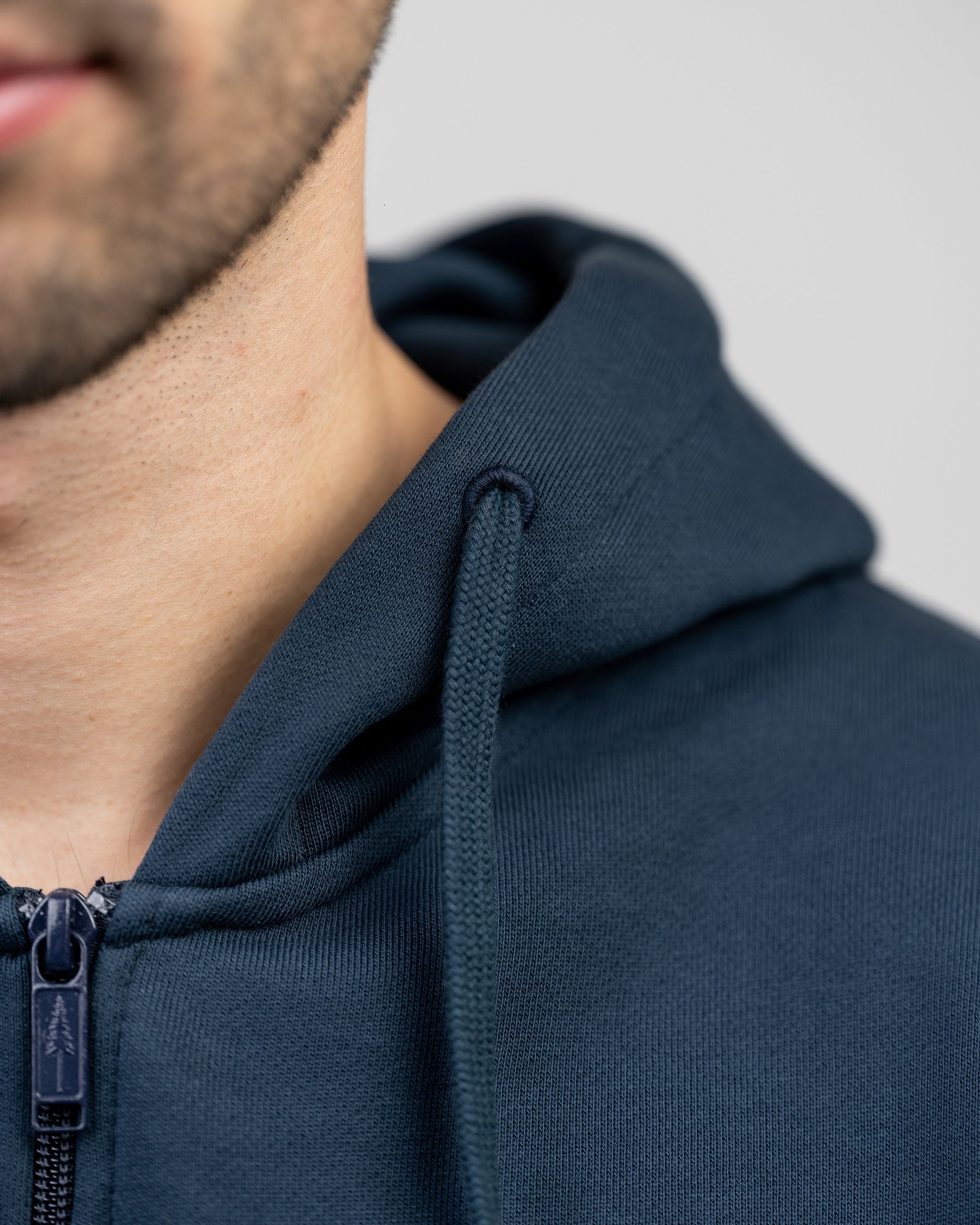 Organic cotton TreeHoodie Zip Navy
