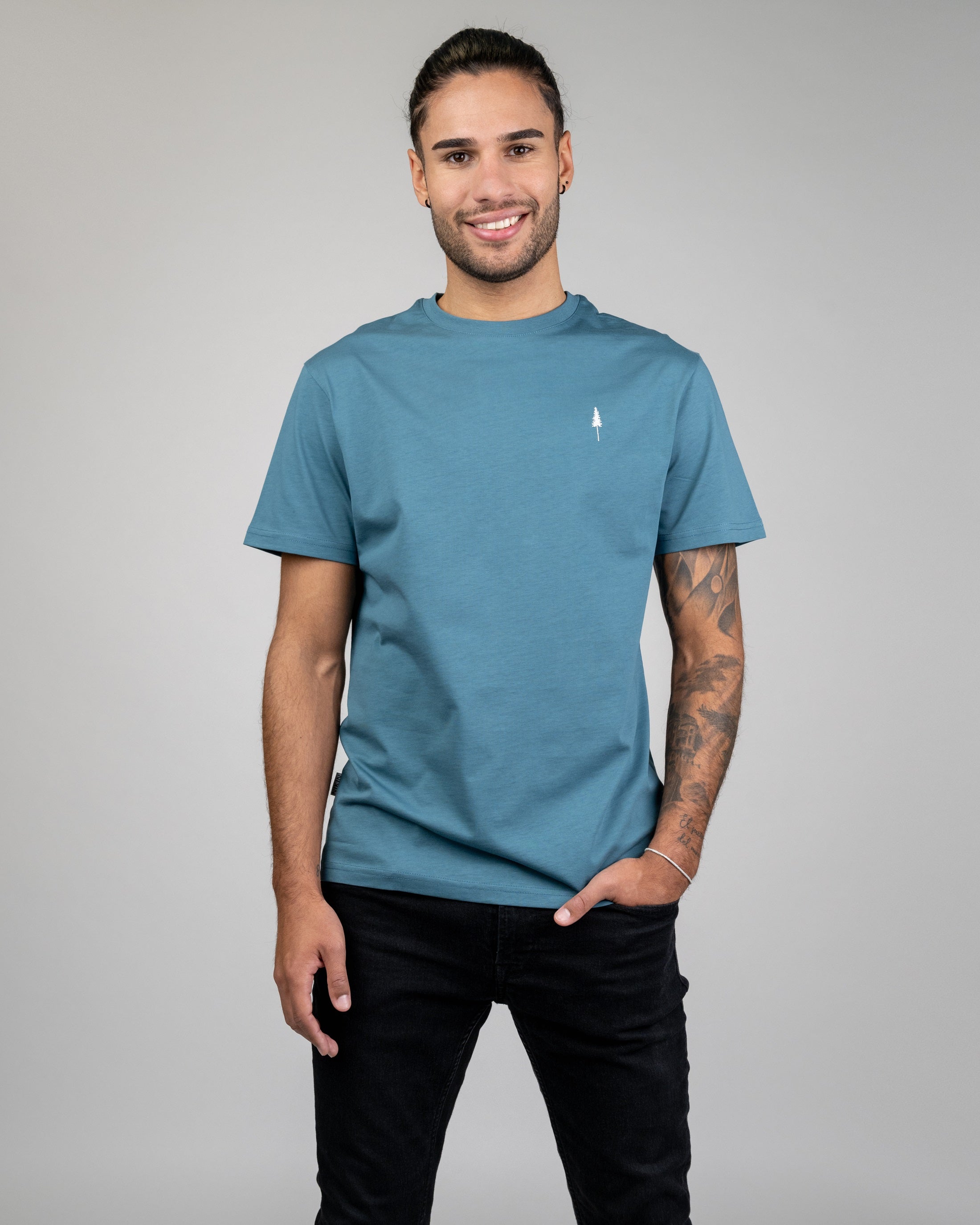 Men's organic cotton T-shirt Treeshirt Faded Teal