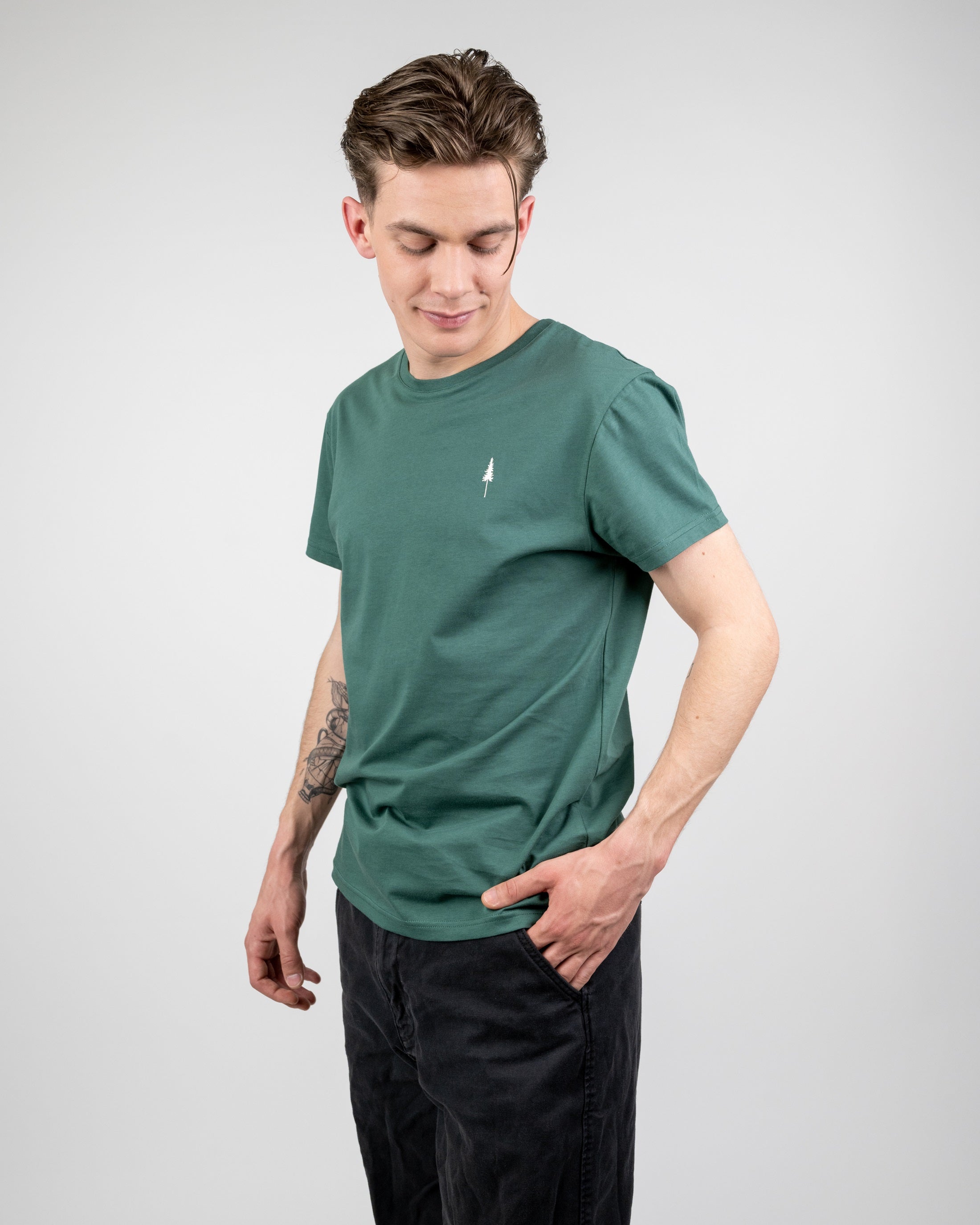 T-Shirt homme en coton bio Treeshirt Vert forêt