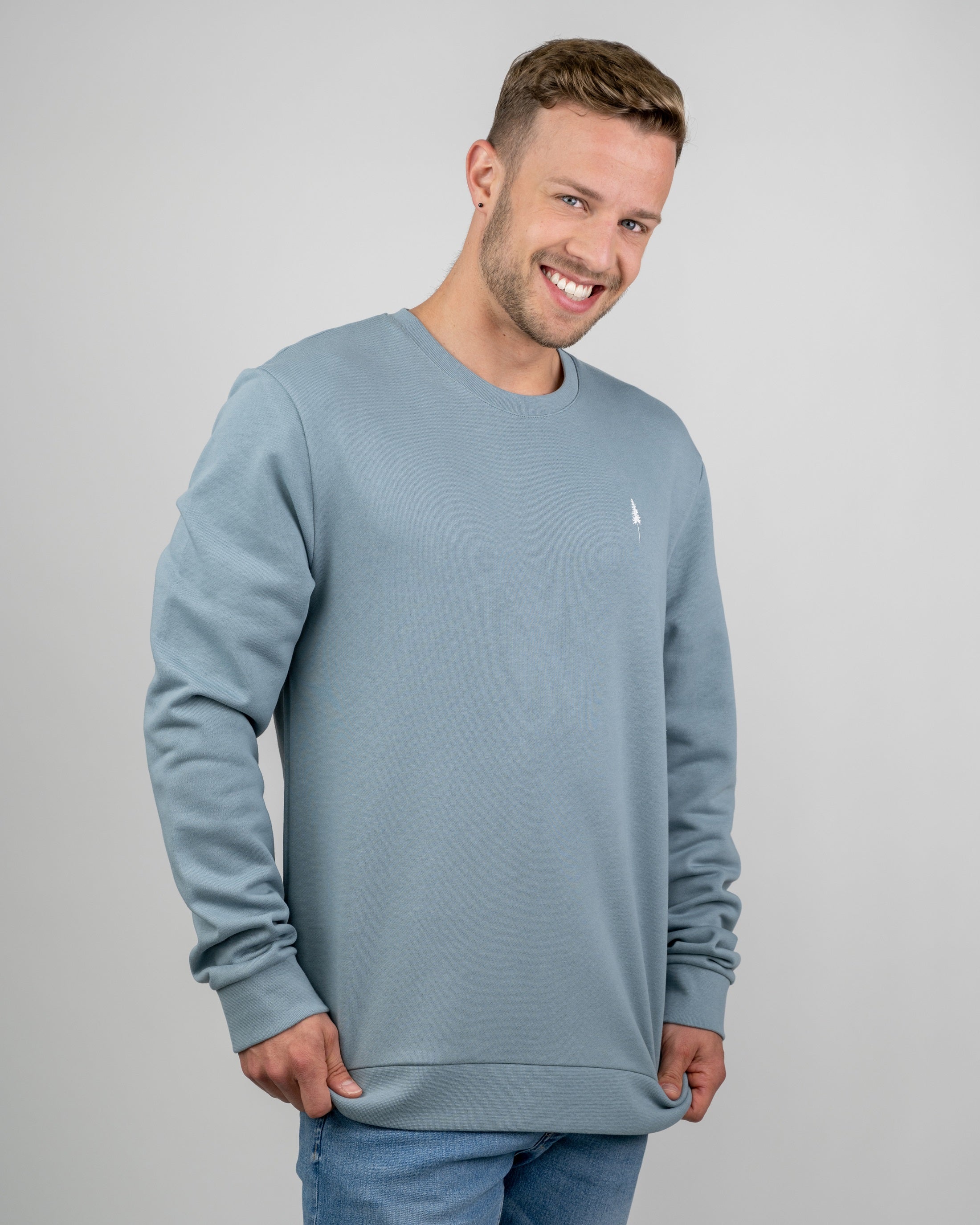 Sweatshirt homme en coton bio TreeSweater Bleu